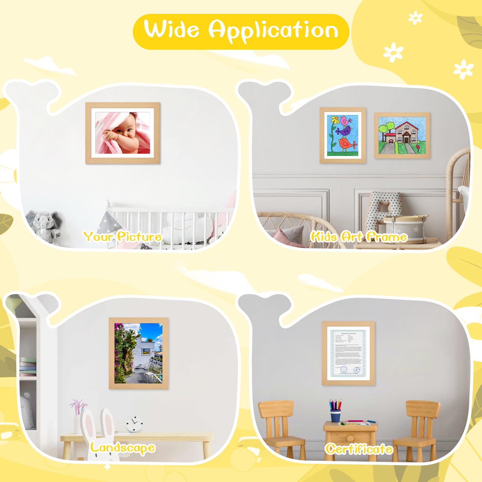Kids Art Display Frame with Front Opening Storage