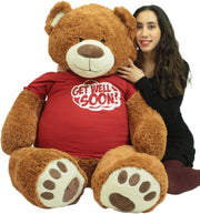 Giant Teddy Bear with Get Well Soon T-Shirt - Huge 5-Foot Plush Teddybear - Stuffed Animal