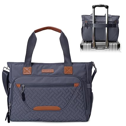 , Large Tote Diaper Bag with 16" Laptop Compartment, Baby Bag