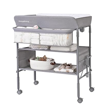 Changing Table with Wheels, Maydolly Portable Foldable Changing