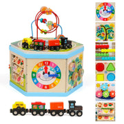 Wooden Activity Cube 9-in-1 Montessori Toys for 1+ Year Old Boys Girls Educational