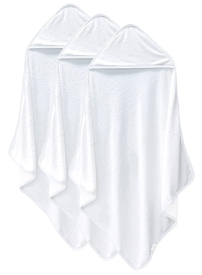 3 Pack Baby Hooded Towels, Rayon Made from Bamboo