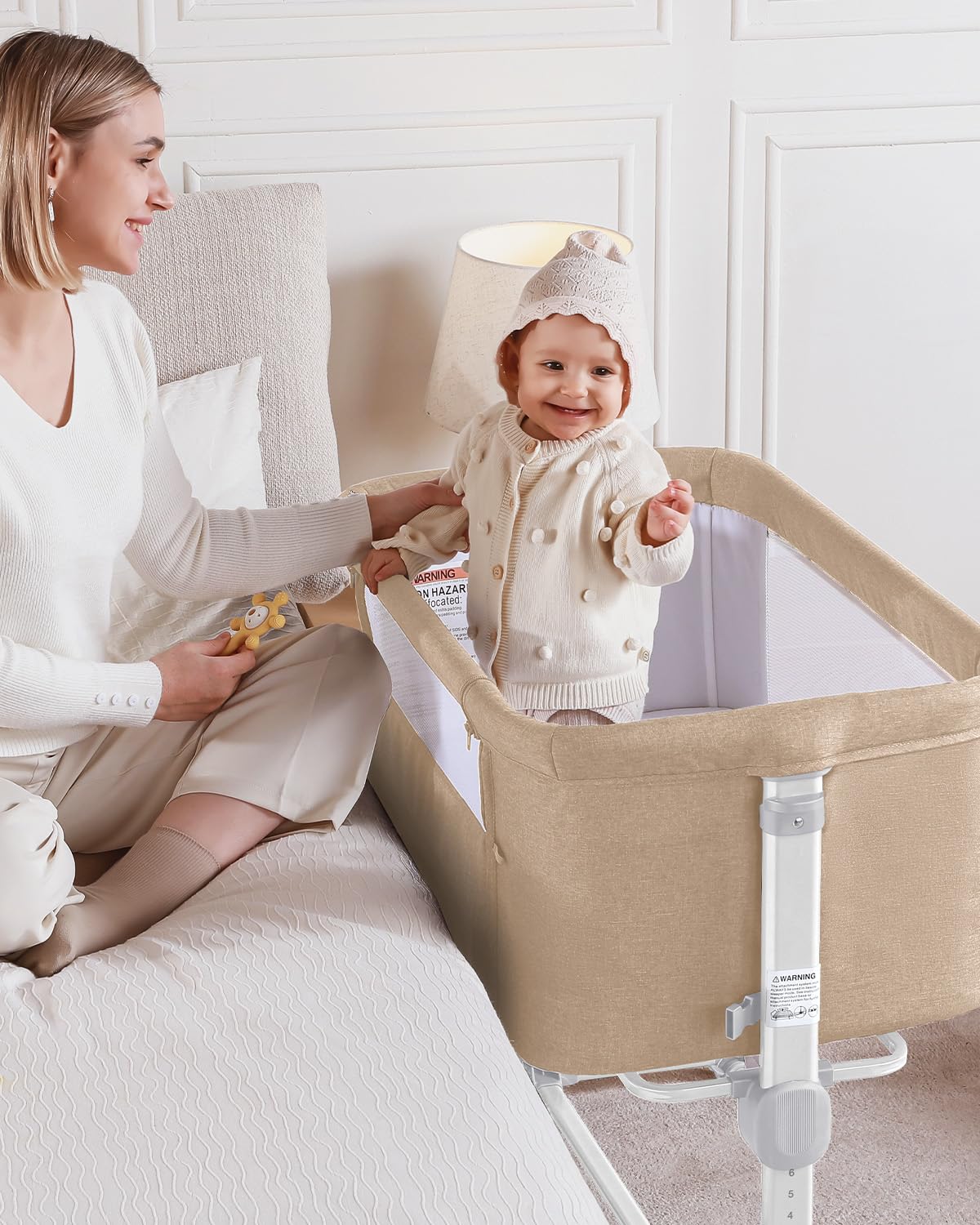 3-in-1 Bedside Bassinet with Adjustable Height