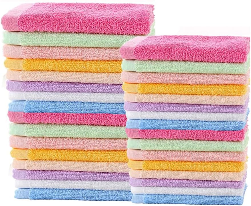 Multicolor Small Washcloths for Newborn Baby Bath Hand Towel