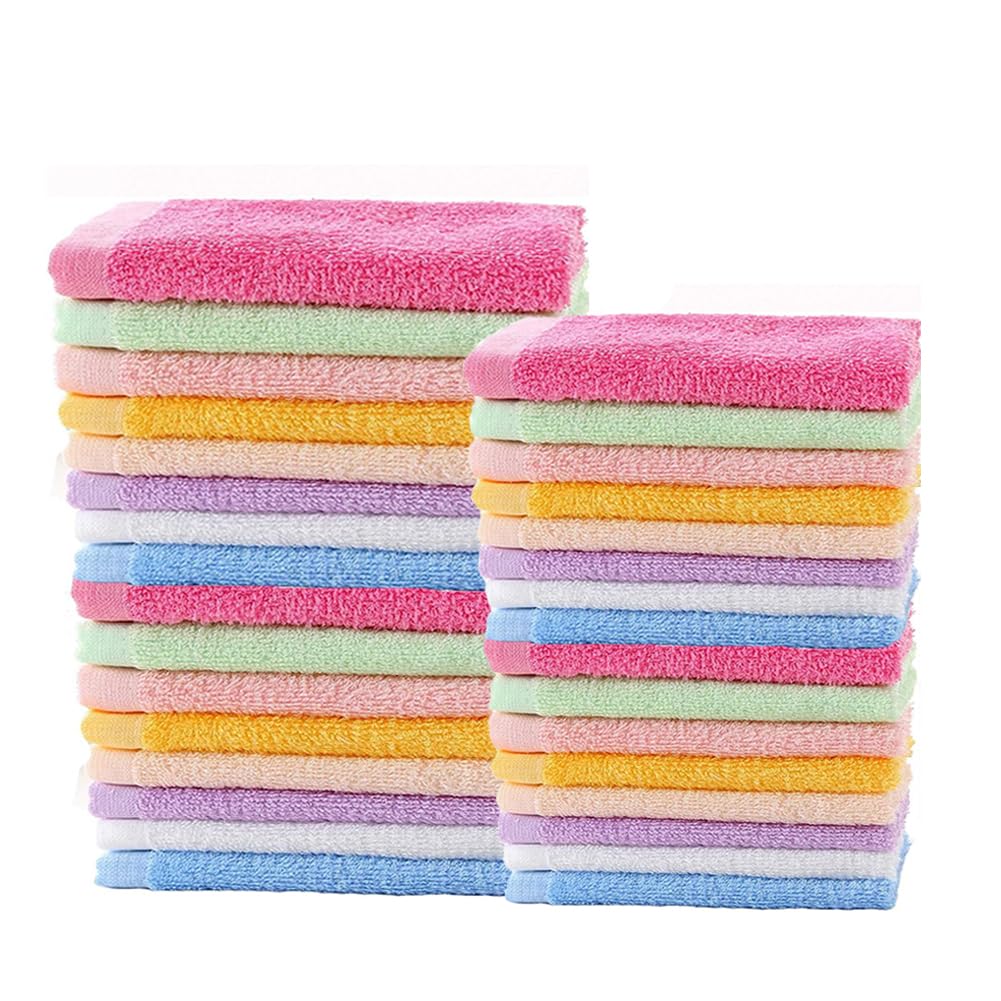 Multicolor Small Washcloths for Newborn Baby Bath Hand Towel