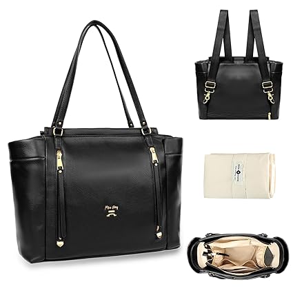 Diaper Bag Tote Leather Diaper Bag Backpack, Large Capacity Mommy