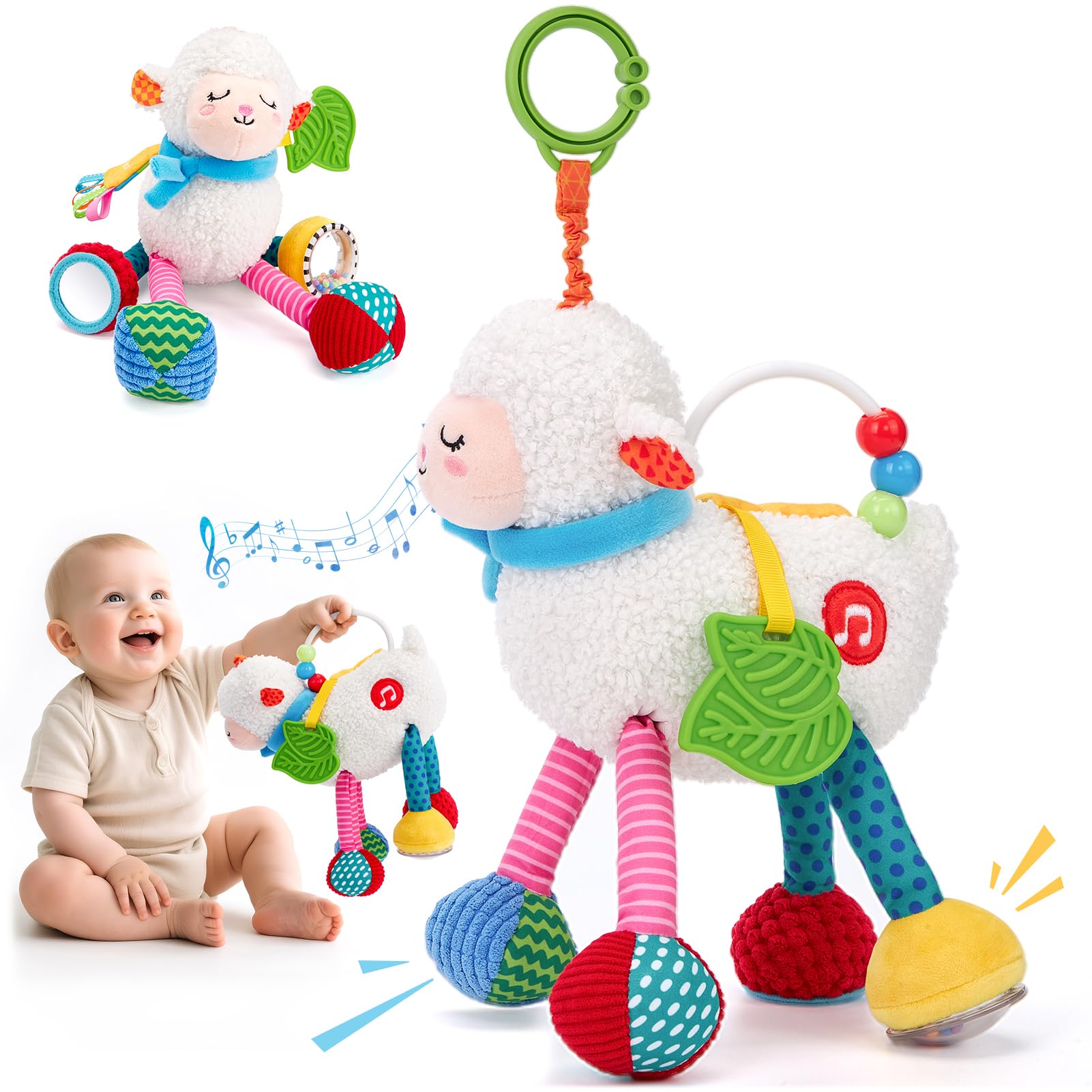 Baby Toys 0-6 Months - Baby Sensory Toys 0-3-6 Months Car Seat Toy Hanging