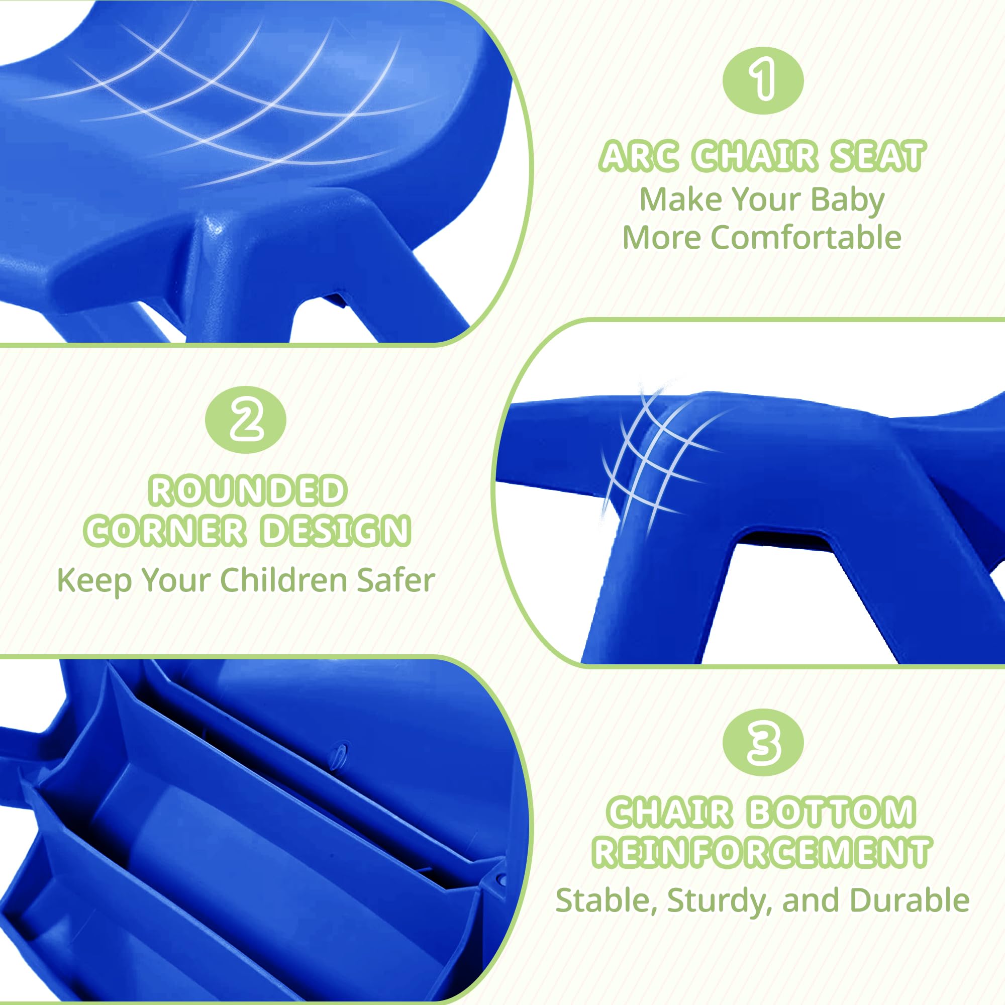 Stackable Kids Chairs 12-Pack with 11 Inch Seat Height