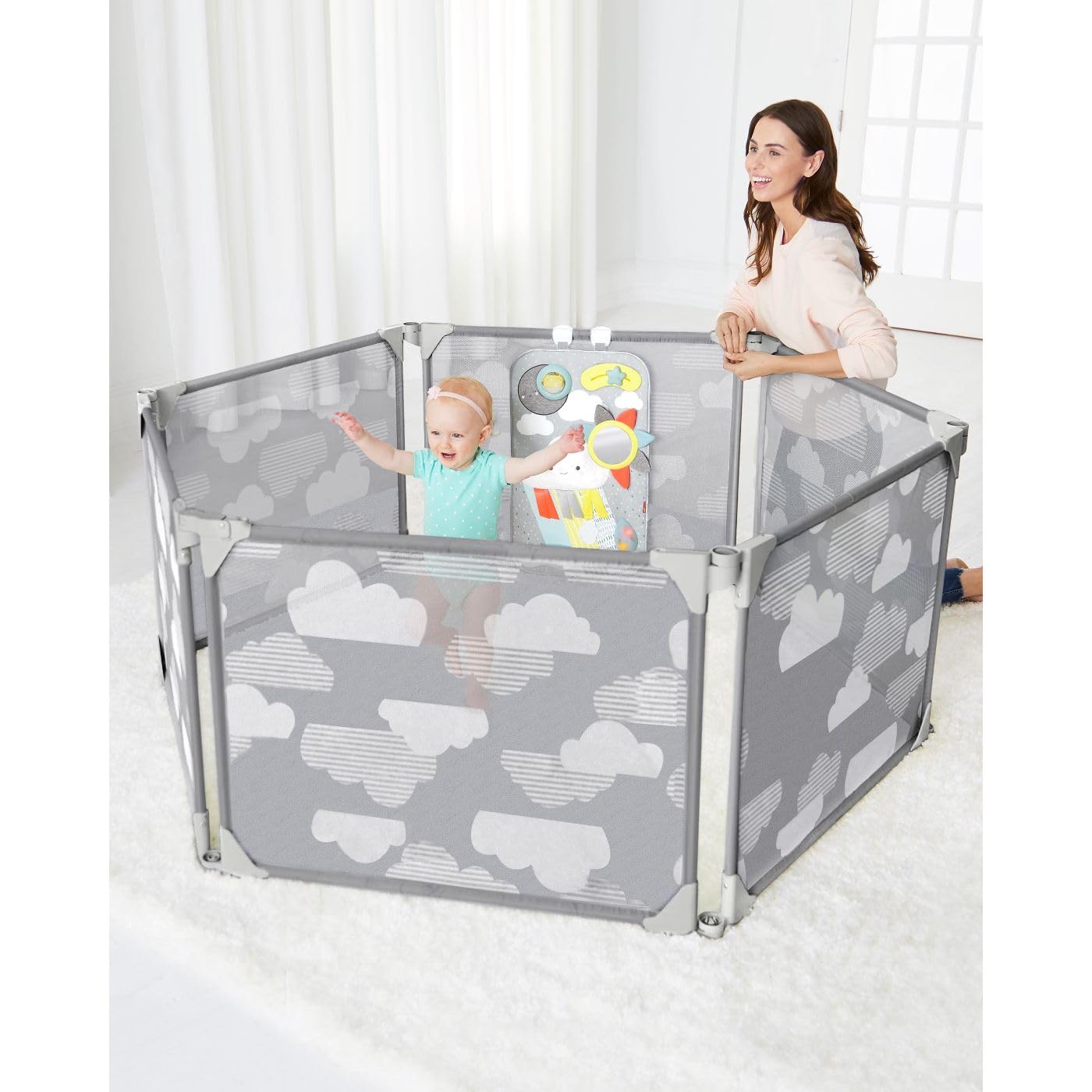 Expandable Baby Play Yard & Activity Center with 3-Stage Functionality