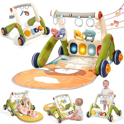 Baby Play Mat Gym,4-in-1 Baby Kick and Play Piano Tummy Time Mat Learning