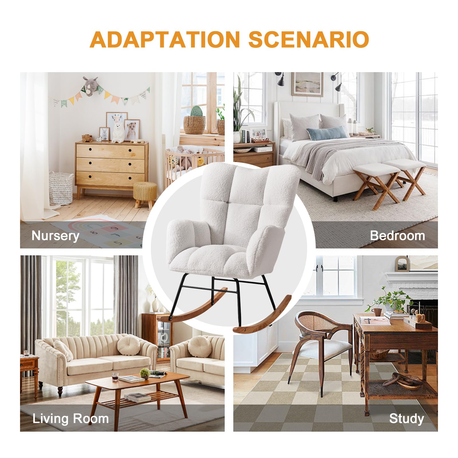 High Back Teddy Nursery Rocking Chair