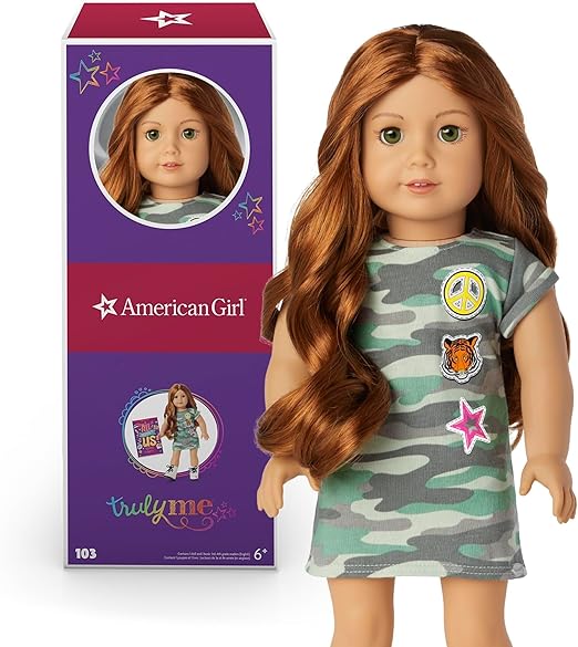 Truly Me 18-inch Doll #107 with Brown Eyes, Brown Hair, Light-to-Medium Skin