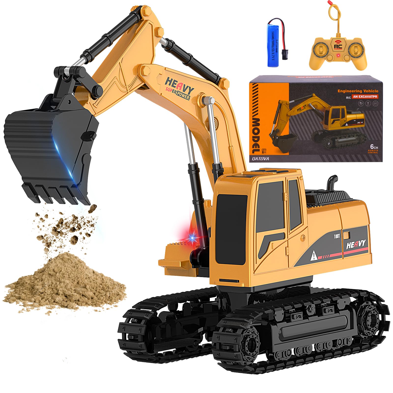 Toy Engineering Digger Truck, Remote Control Rechargable Hydraulic Car