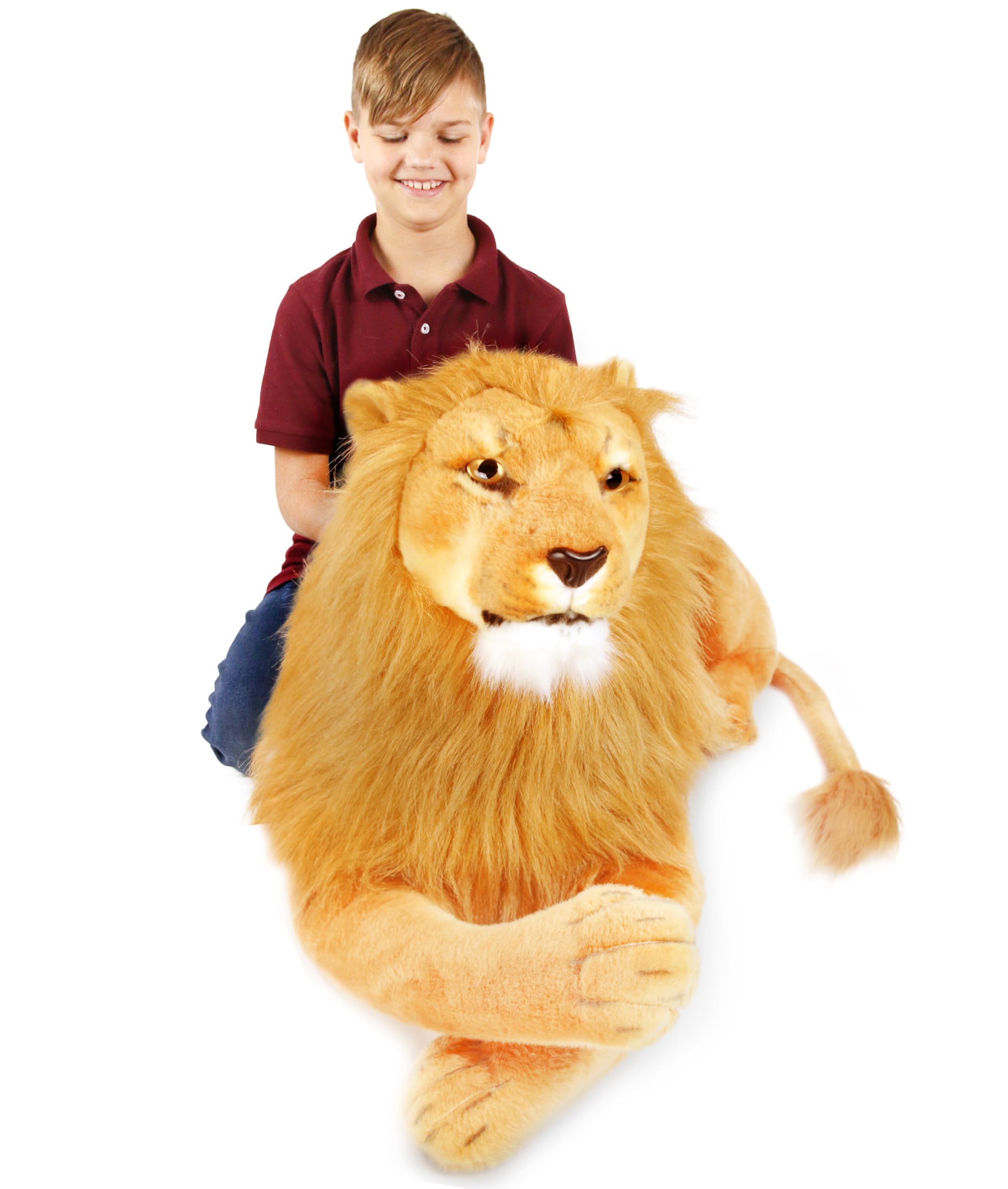 Lasodo The Lion - 39 Inch (Tail Measurement Not Included) Big Stuffed Animal Plush Cat