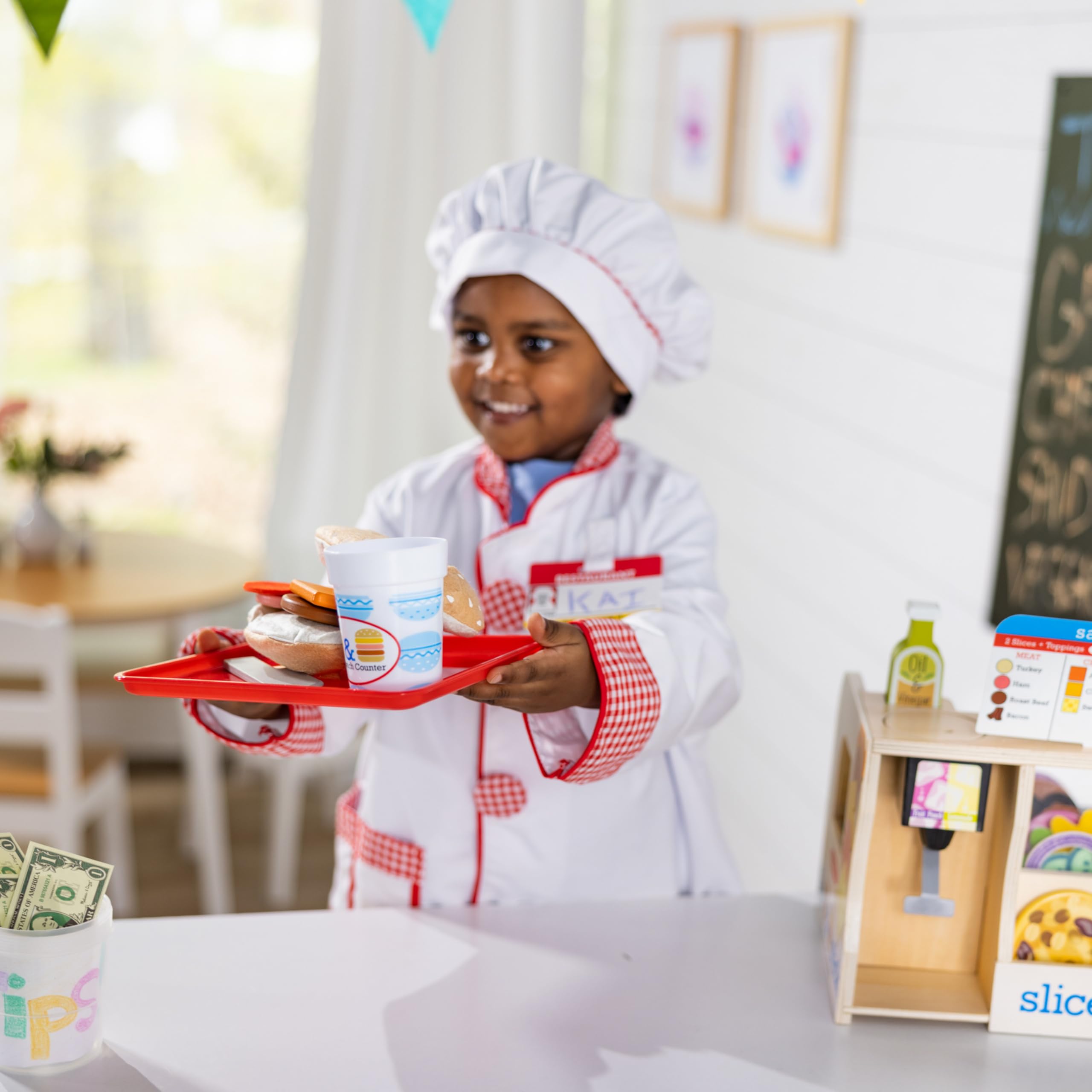 Chef Role Play Costume Dress -Up Set With Realistic Accessories Pretend