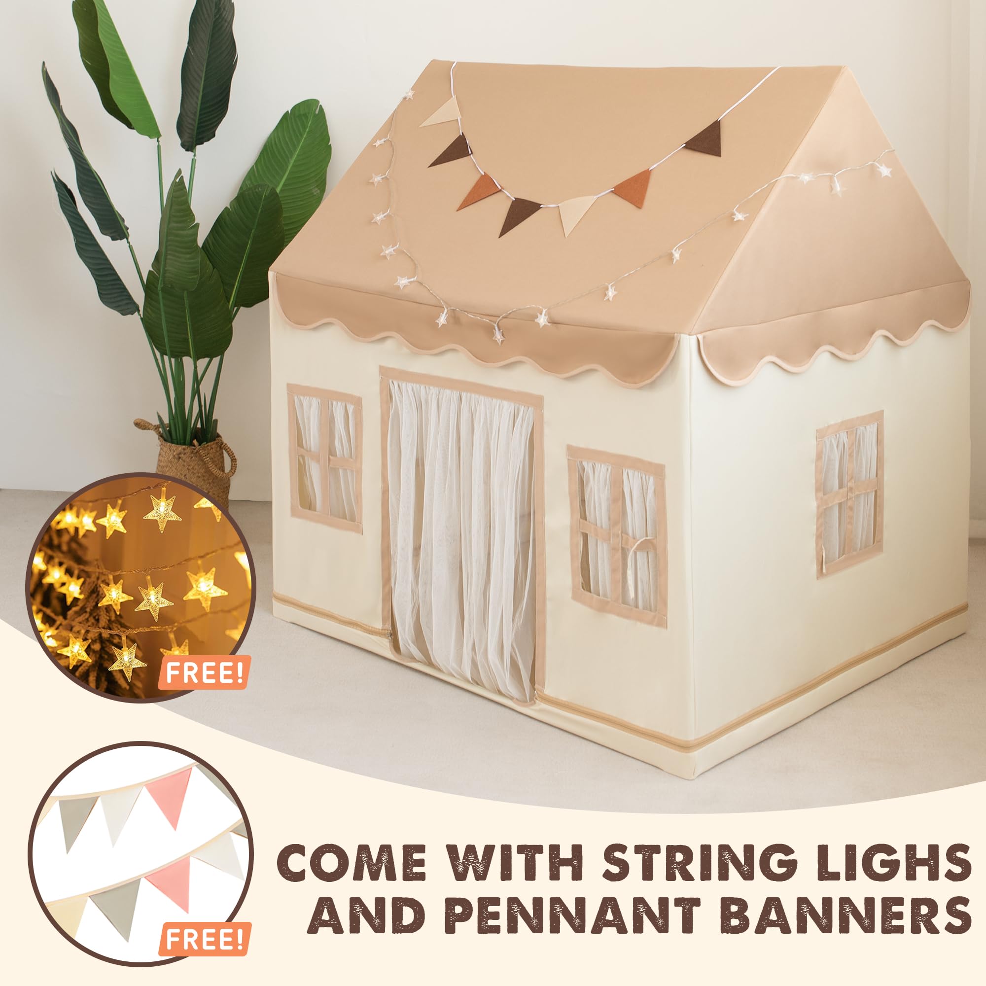 Kids Play Tent with Star Lights Indoor Playhouse