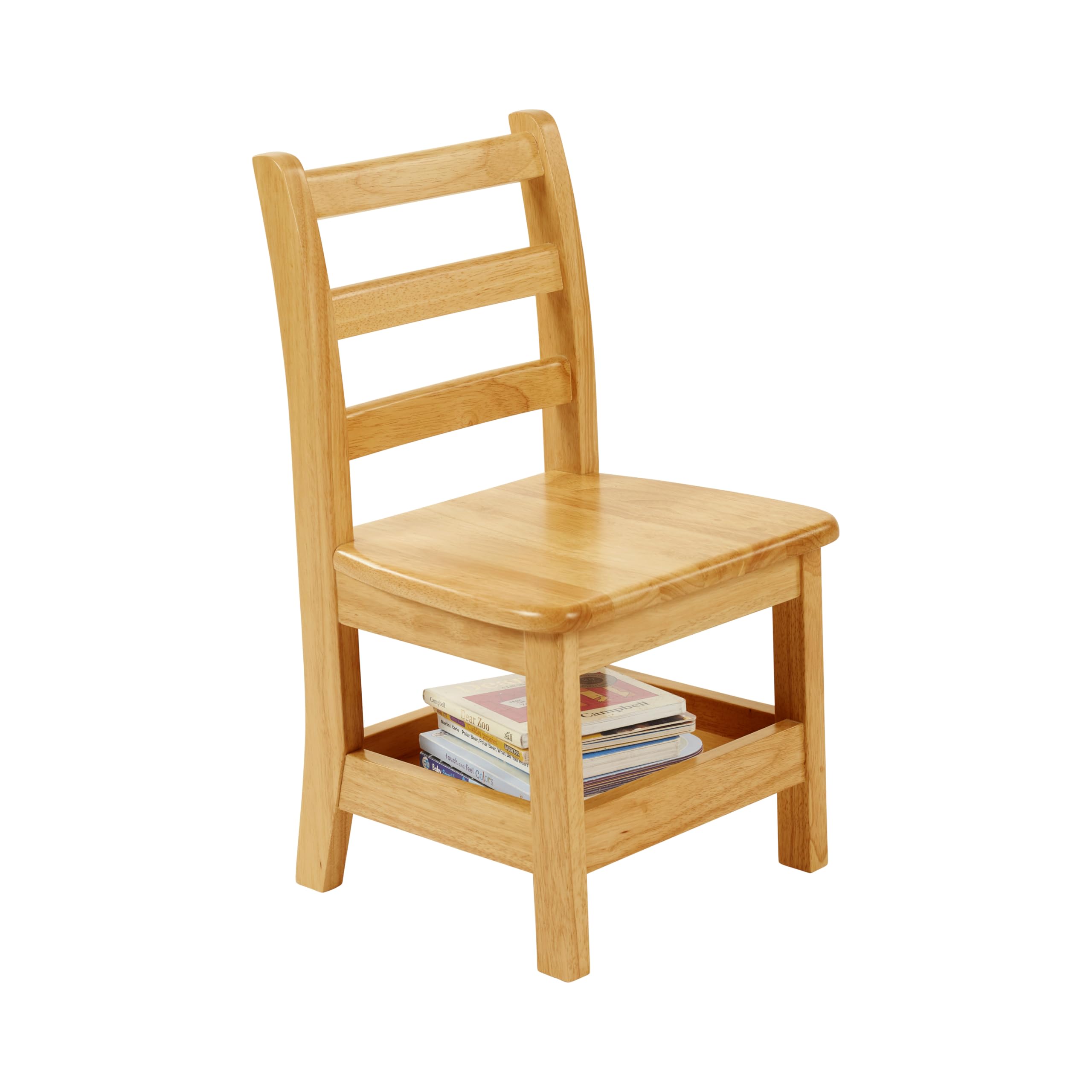 Three Rung Ladderback Chair with Storage, 12in Seat Height