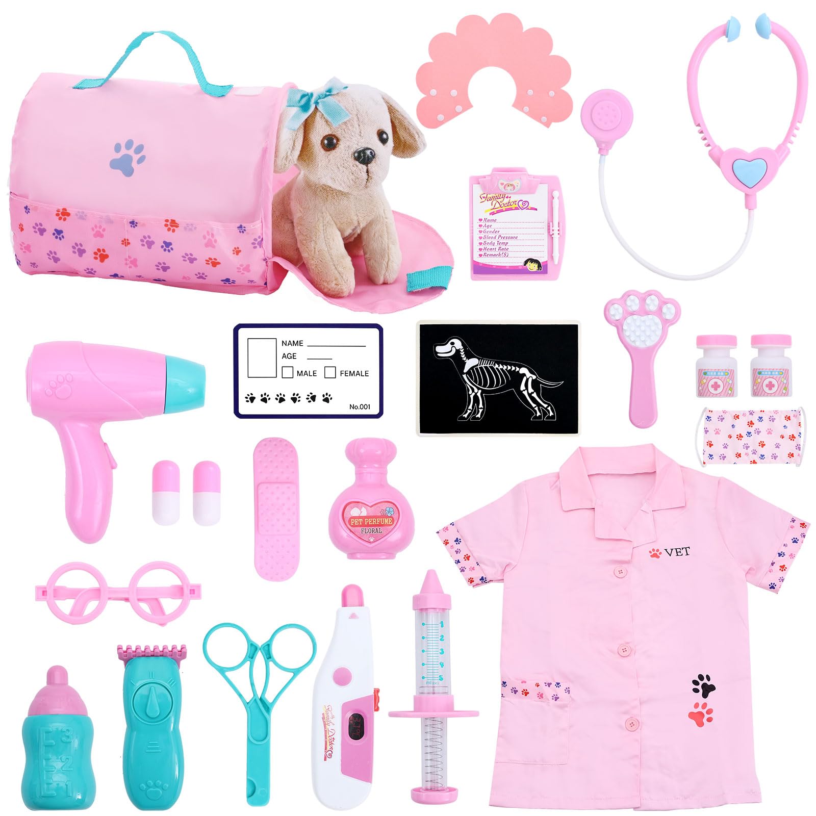 Doctor Kit for Kids, Vet Play Set Toys for Girls, Birthday