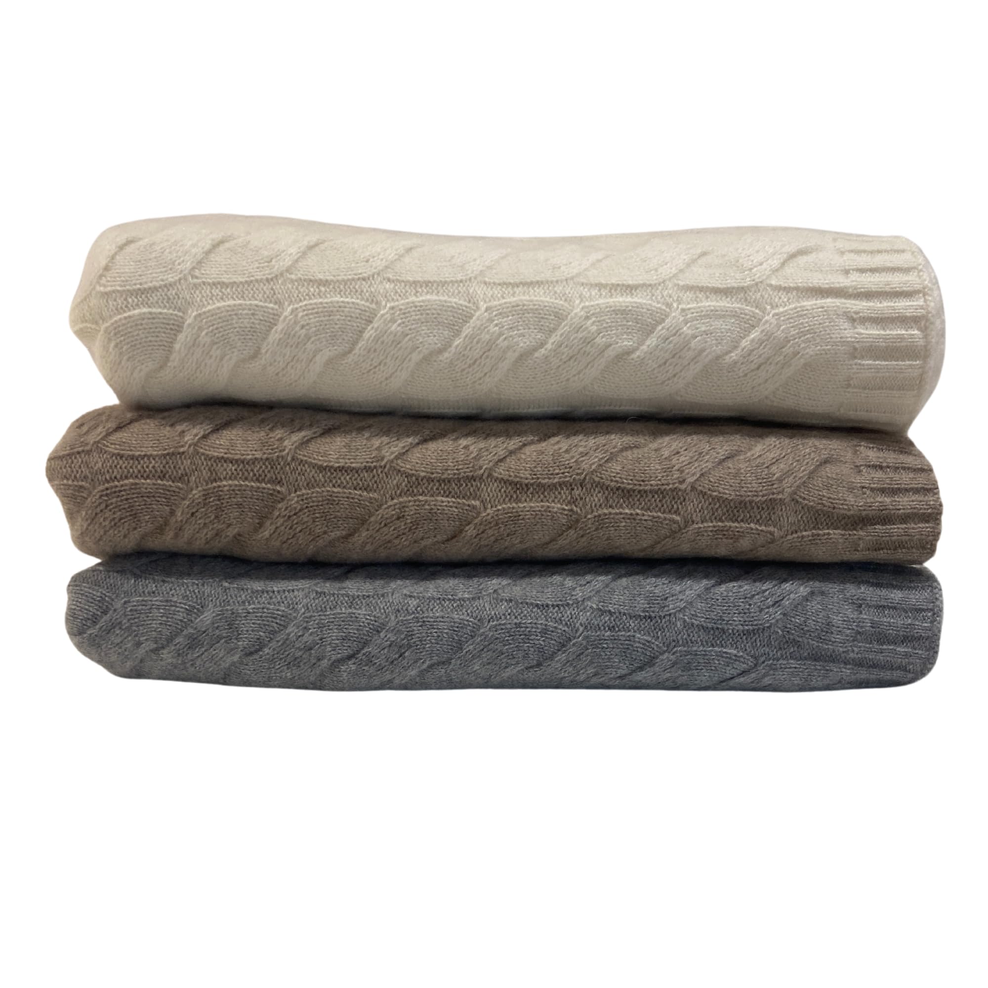 Luxurious 100% Cashmere Cable Knit Throw Blanket – Ultra-Soft