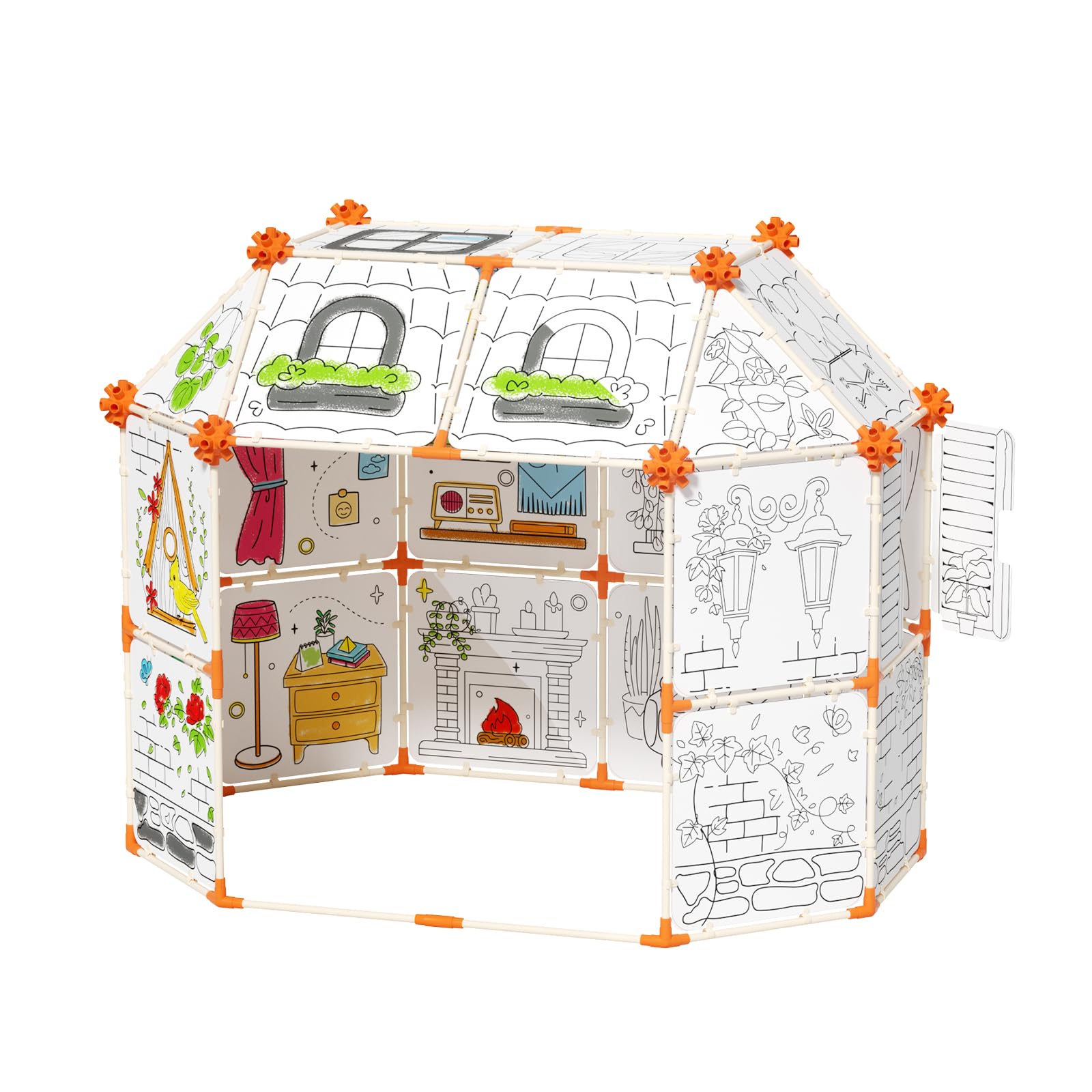 Customizable Cardboard Fort Building Kit for Kids