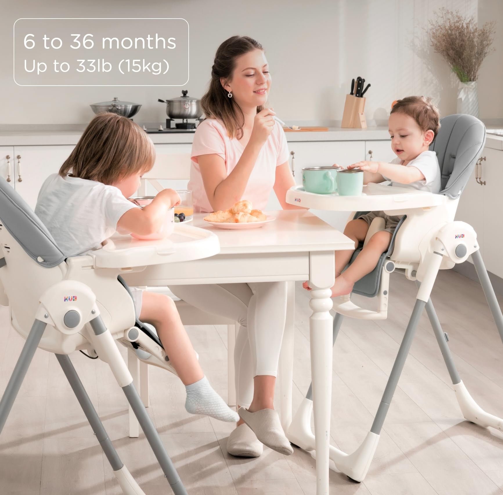 3-in-1 Foldable Baby High Chair | Multifunctional Infant High Chairs for Babies