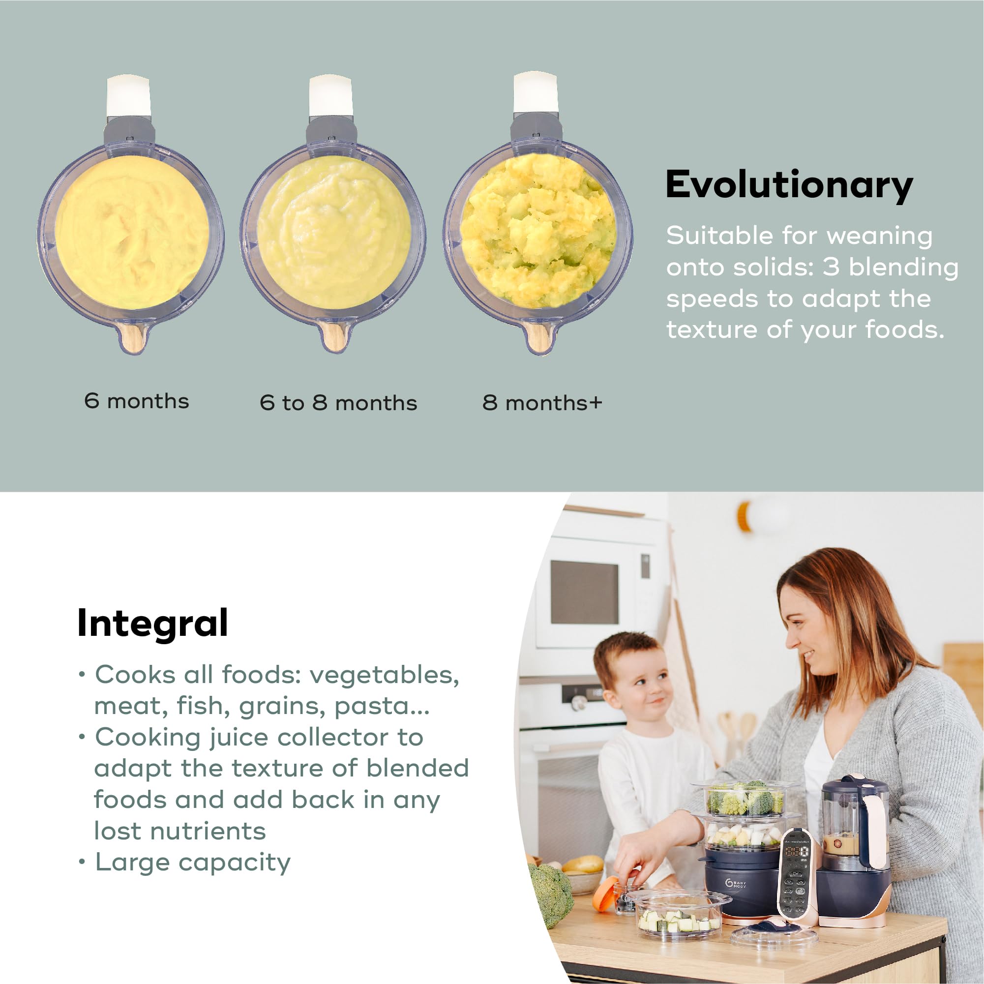 Babynutri Auto Baby Food Maker, Glass Baby Food Mills, Baby Blender & Steamer and Puree Maker with Auto Cooking, Easy Cleaning, Dishwasher Safe, Cook at Home, Touch Screen Control