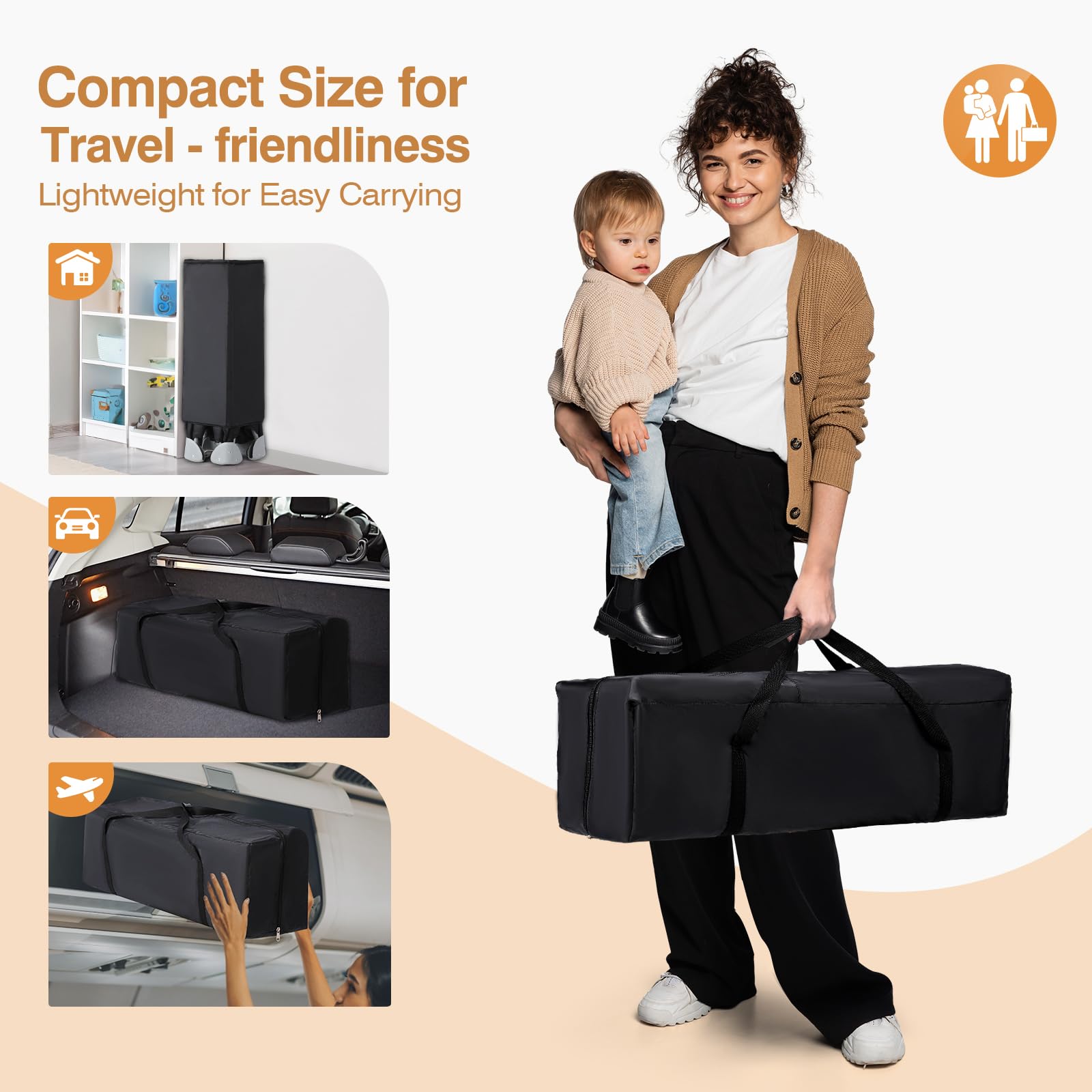 4-in-1 Pack and Play with Bassinet and Toy Bar