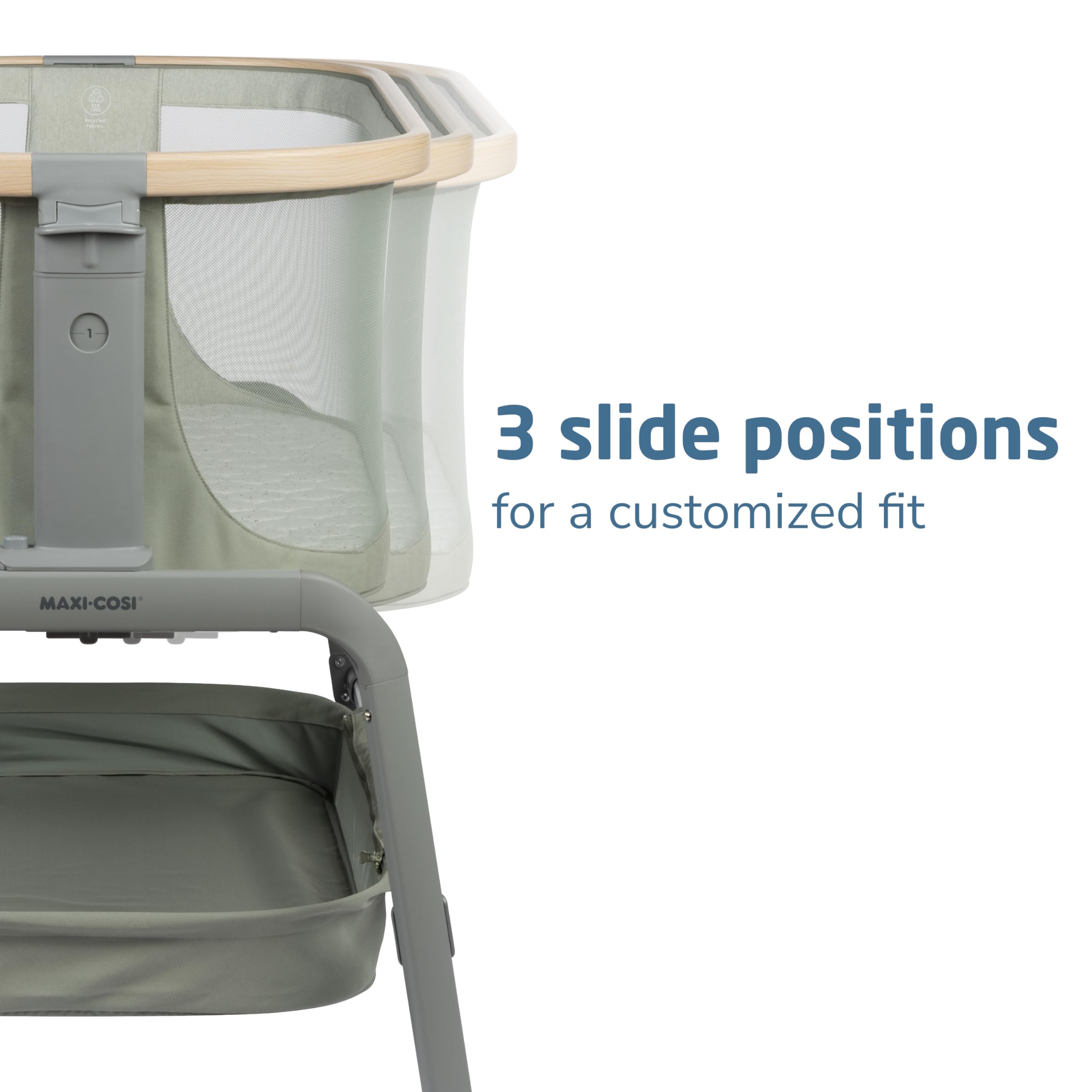 Bedside Bassinet with Adjustable Height and Breathable Mesh