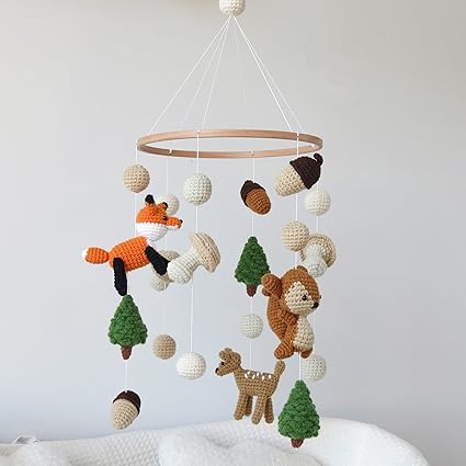 Woodland Mobile for Crib Forest Baby Mobile for Crib Woodland Crib Mobile for Boys