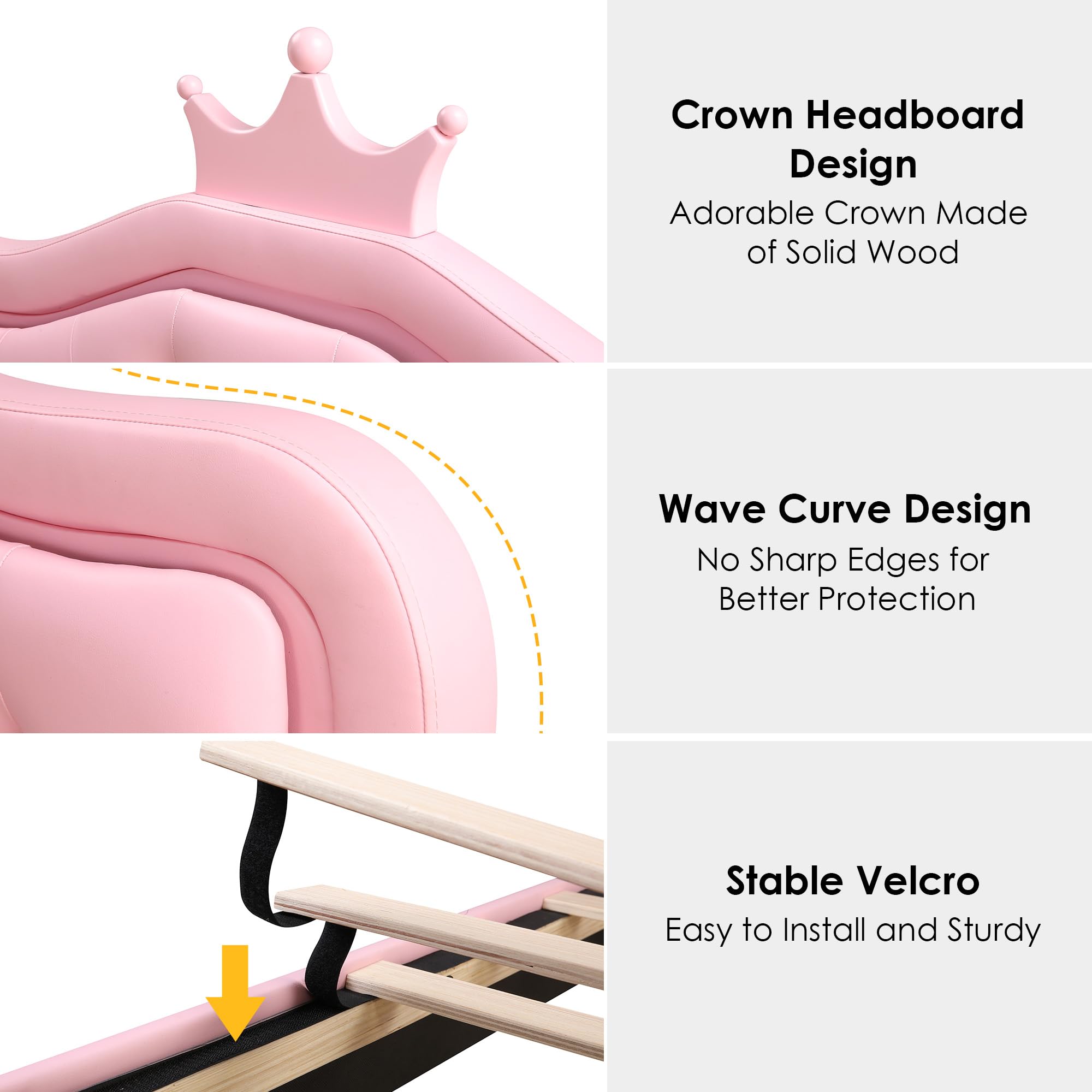 Twin Upholstered LED Bed Frame with Storage Drawer