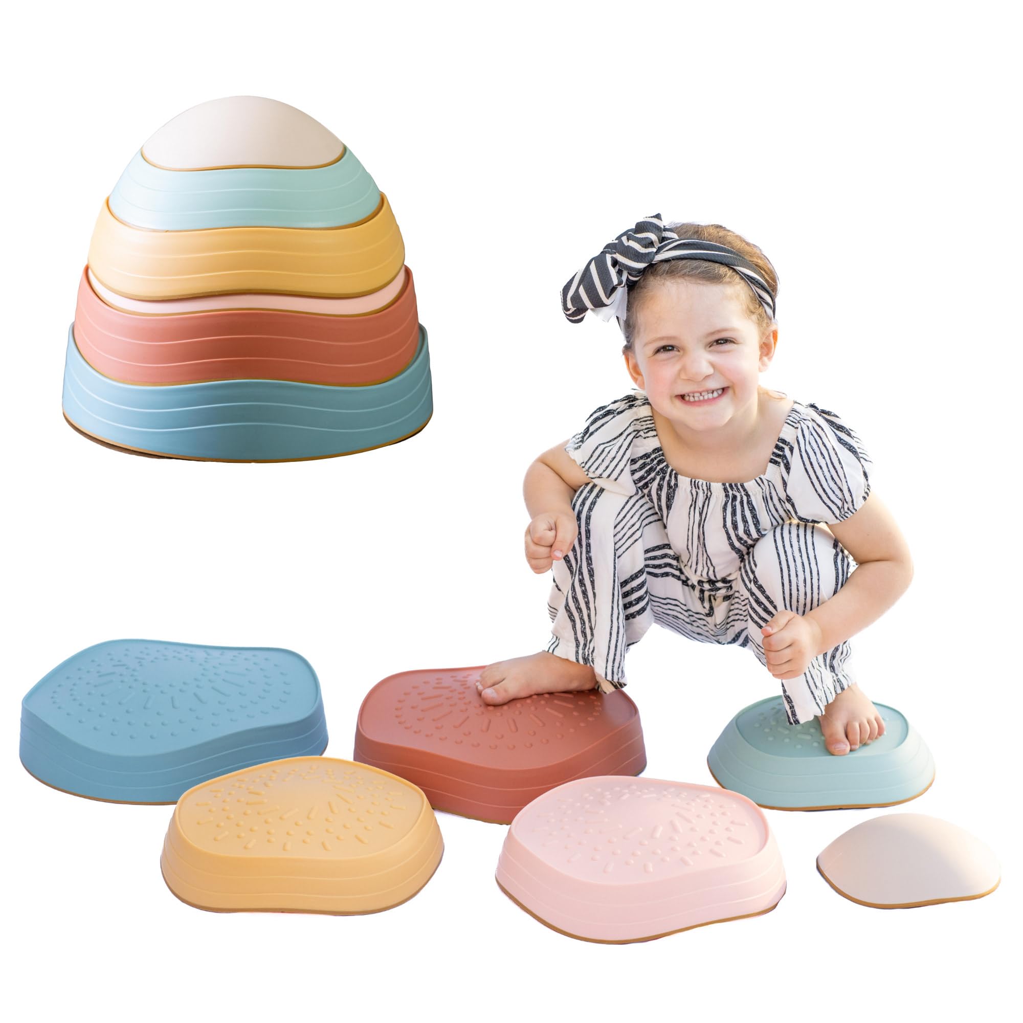 Balance Stepping Stones for Kids - Set of 6 Sensory Obstacle Course