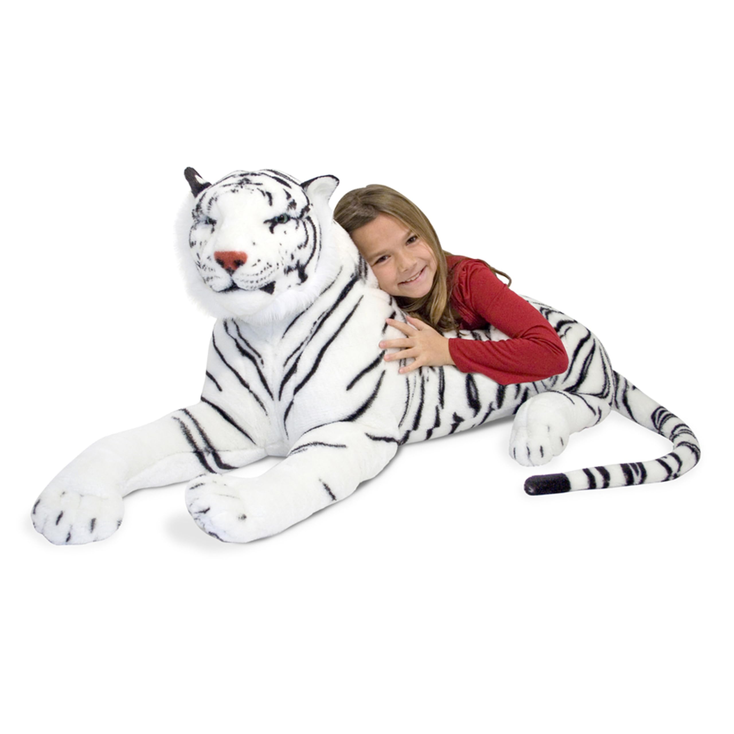 Giant Siberian White Tiger - Lifelike Stuffed Animal (Over 5 feet Long)