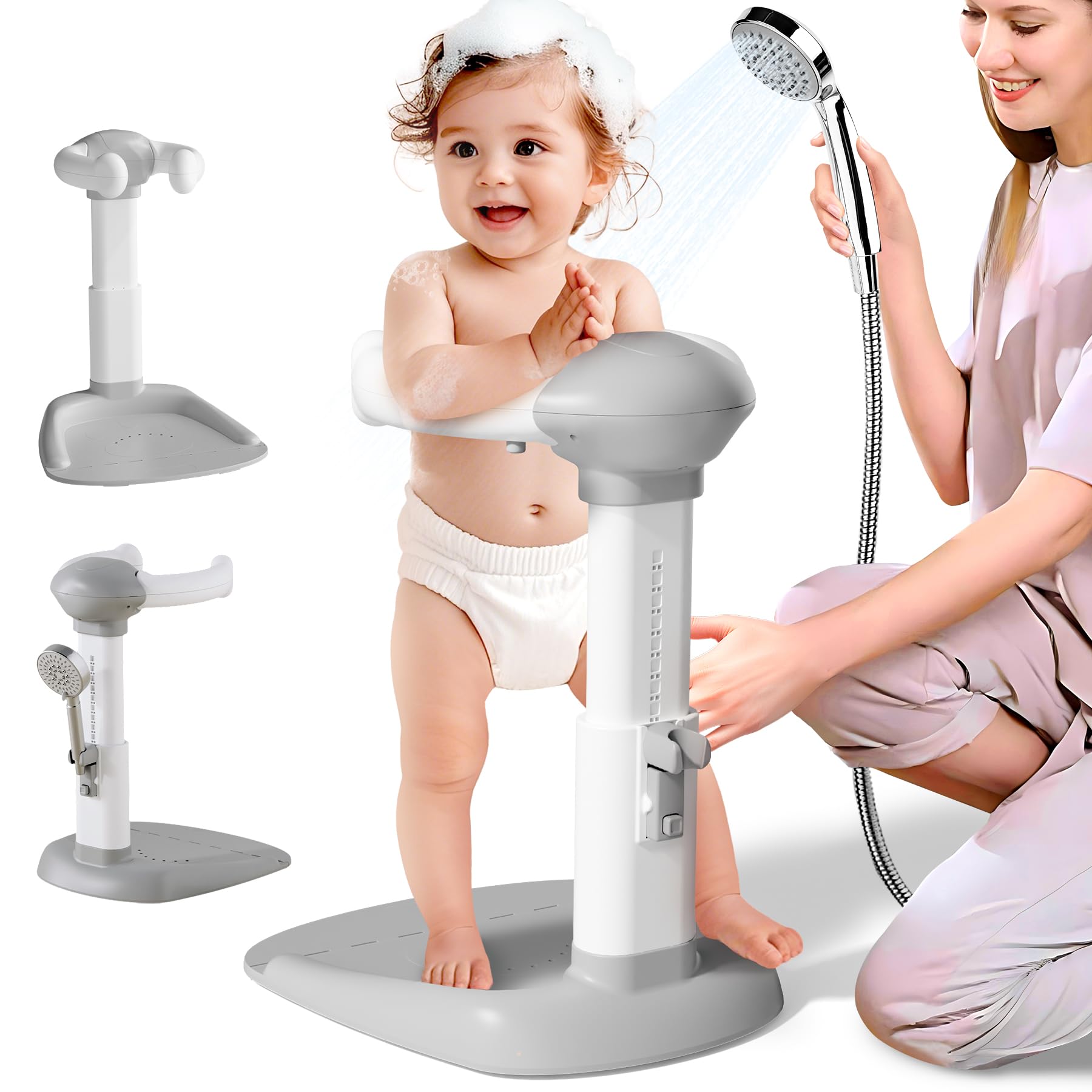 Baby Shower Standing Support,Adjustable Toddler Bath Stand