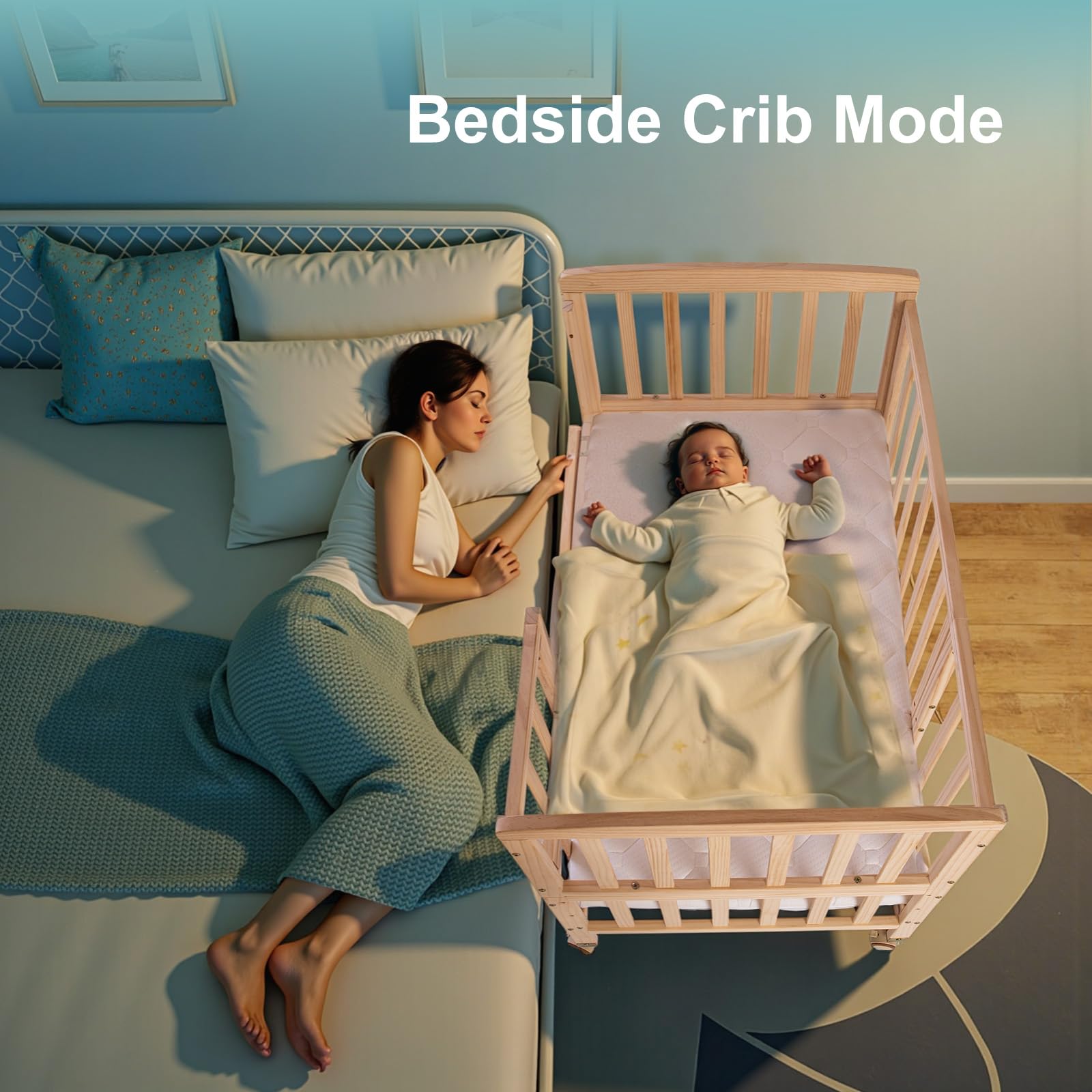 Portable Mini Baby Crib with Mattress