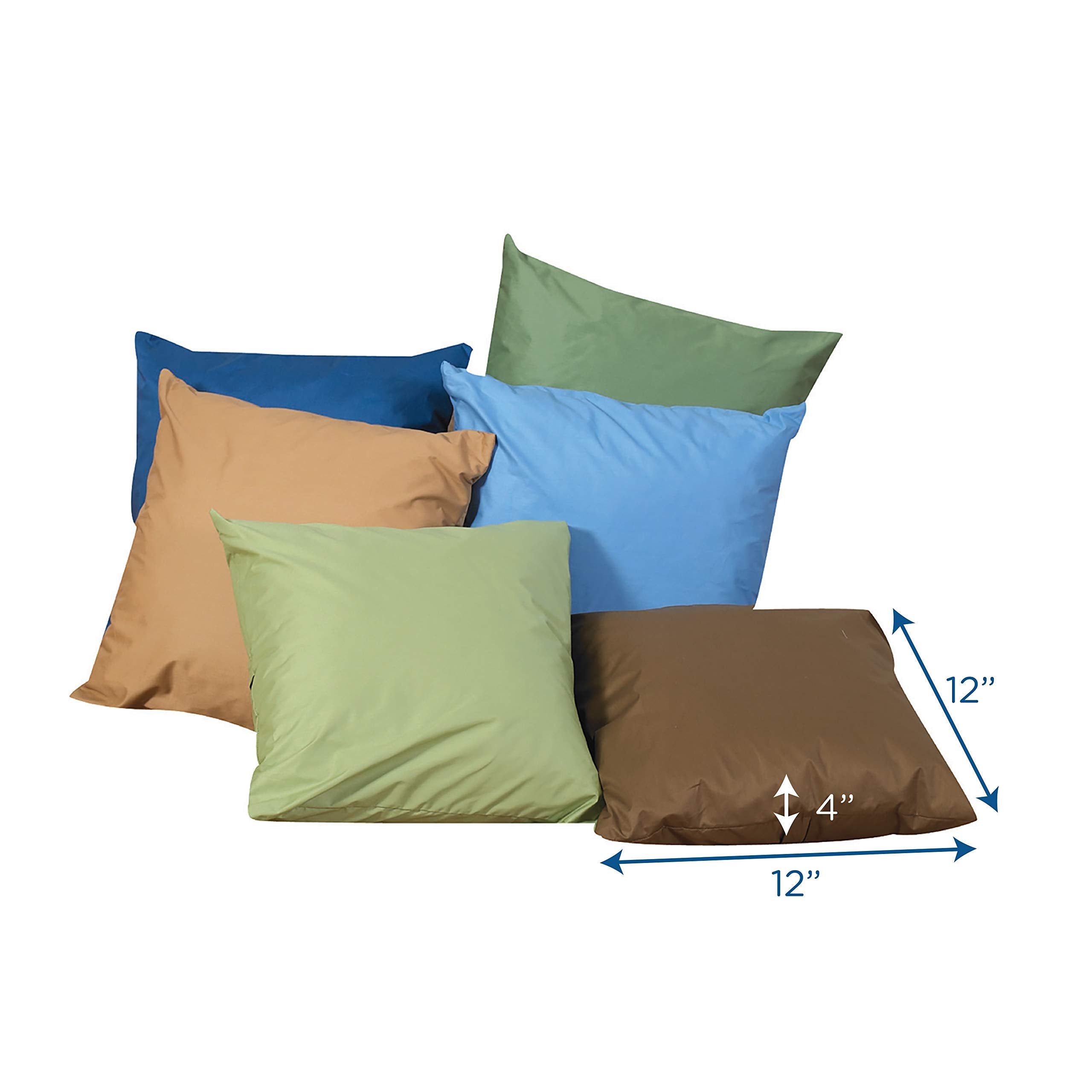 12" Cozy Pillow Set of 6, Flexible Seating for Preschools, Daycares