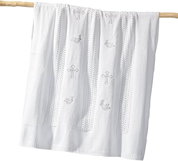 Blanket White Receiving Blanket Baptism Christening Towel
