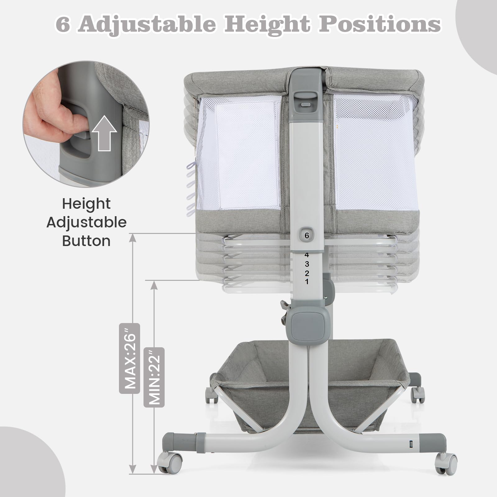 3-in-1 Convertible Baby Bassinet with Adjustable Height