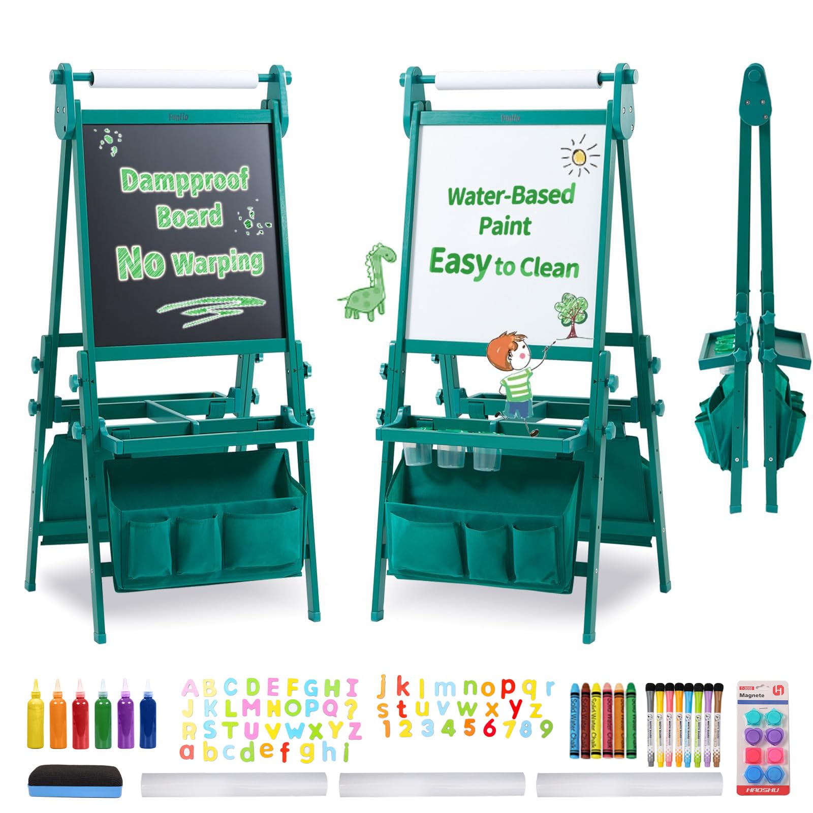 Foldable Kids Art Easel with Adjustable Height