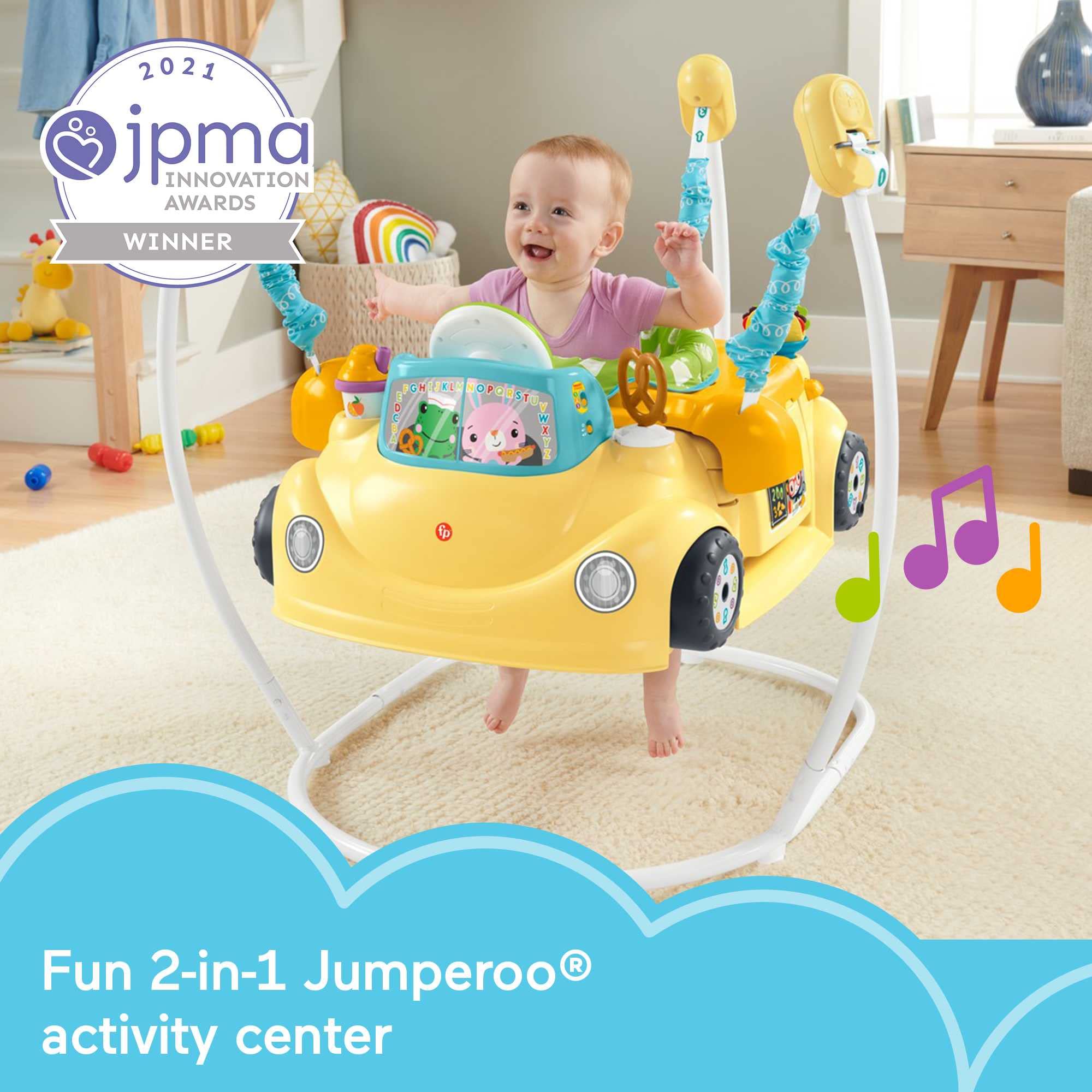2-in-1 Food Truck Jumperoo Activity Center with Music and Lights