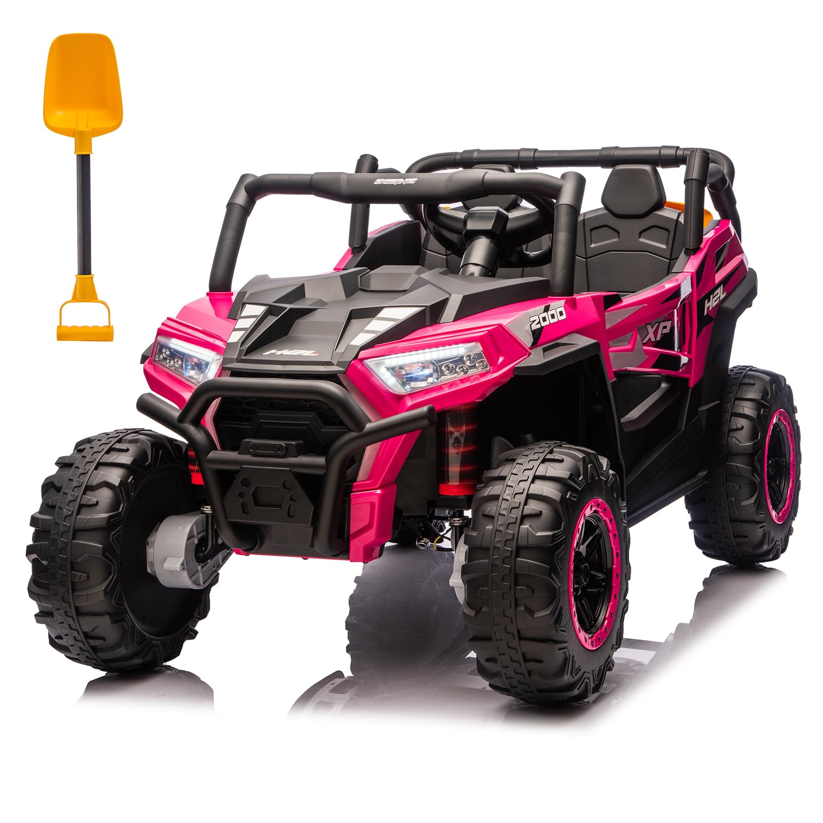 24V 2 Seater Ride On Car with Remote Control, 4WD Ride On Toys for Big Kids