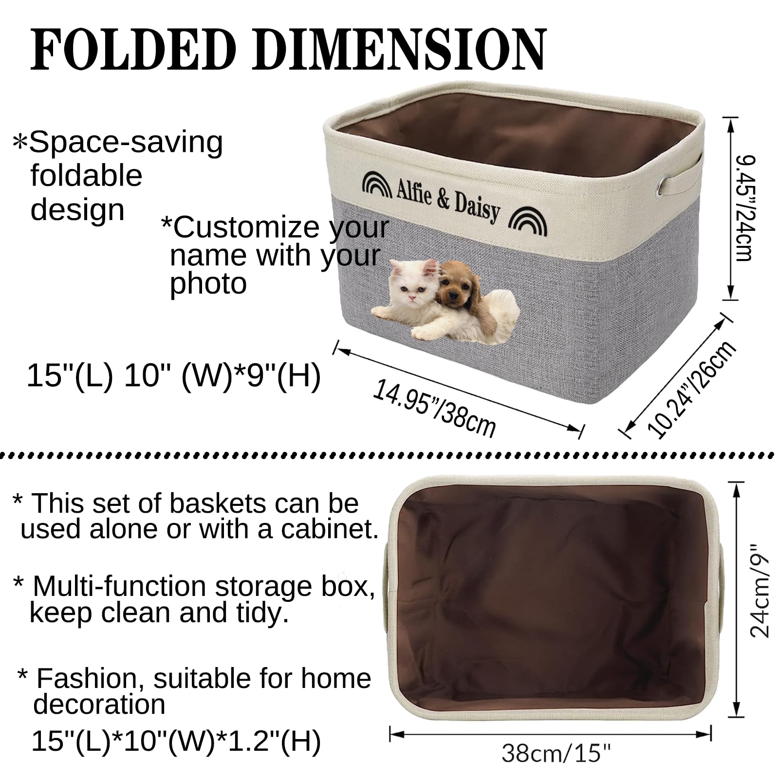 Personalized Pet Toy Storage Basket with Custom Name