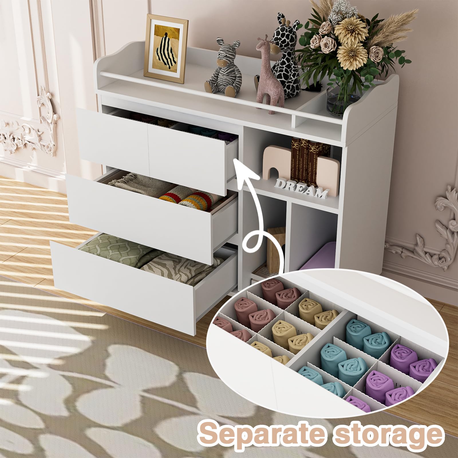 Nursery Dresser with Changing Table Top