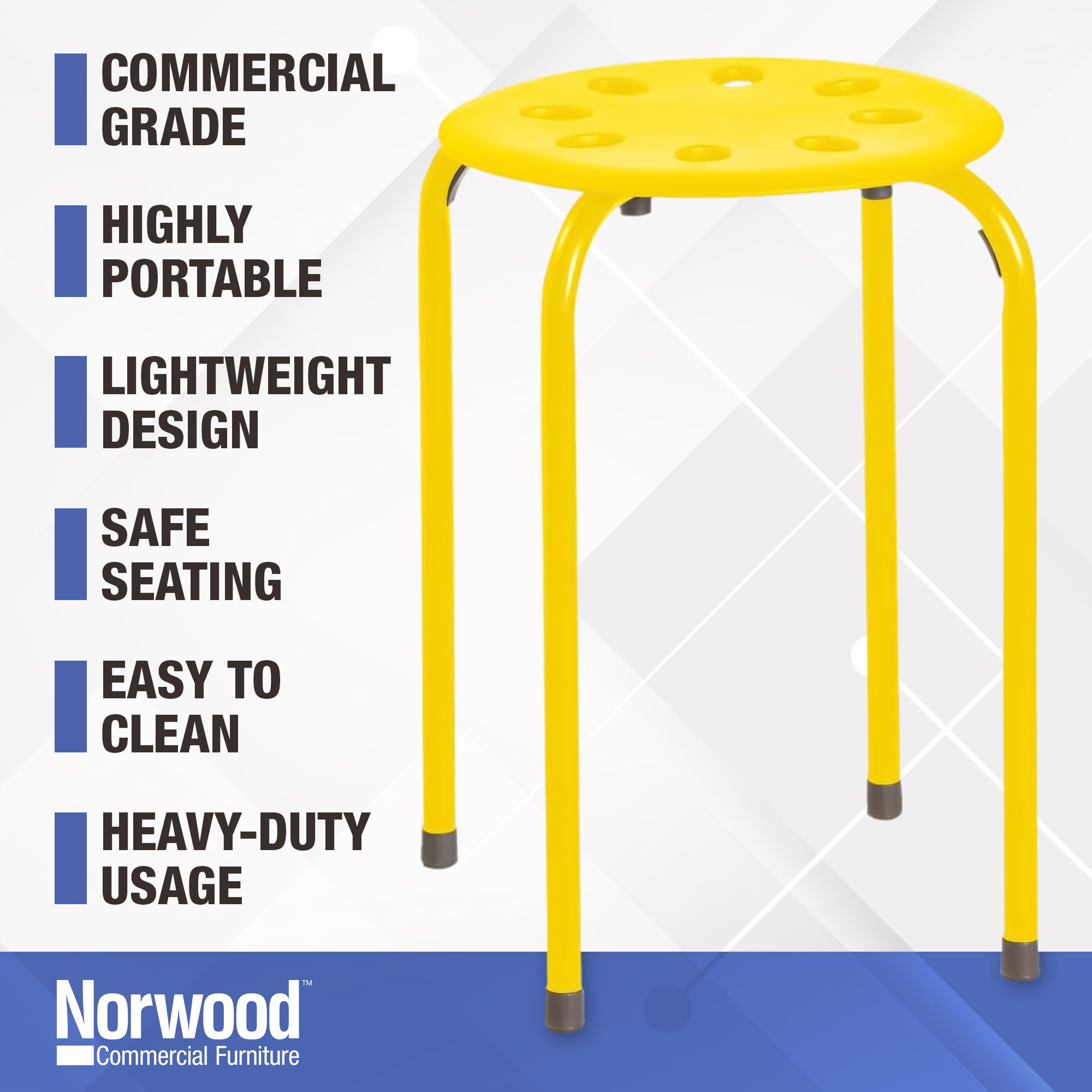 Stacking Stools Set of 5 - Portable Classroom and Office Seating