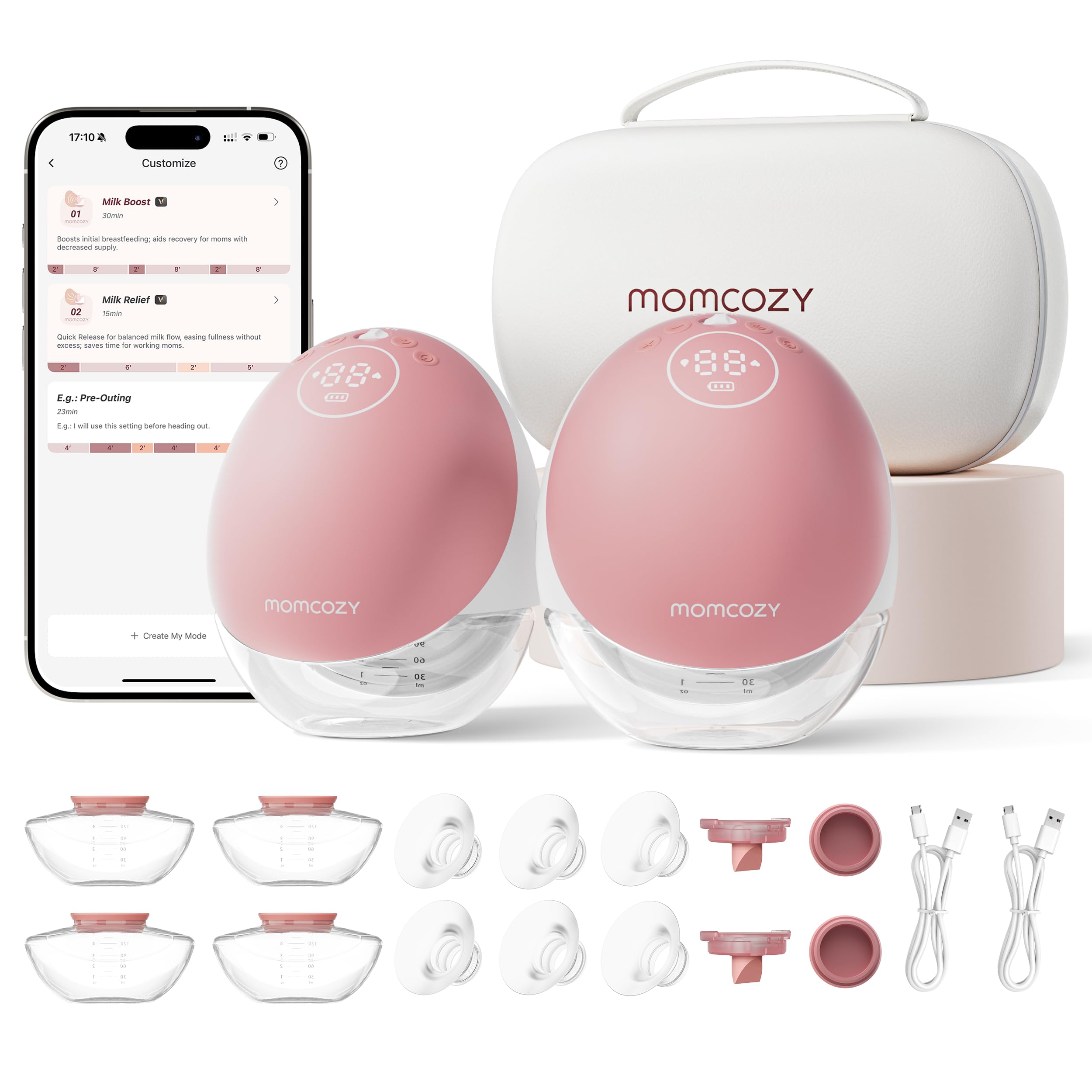 Breast Pump Hands Free Upgraded Mobile Flow | M9, App Discreet Control