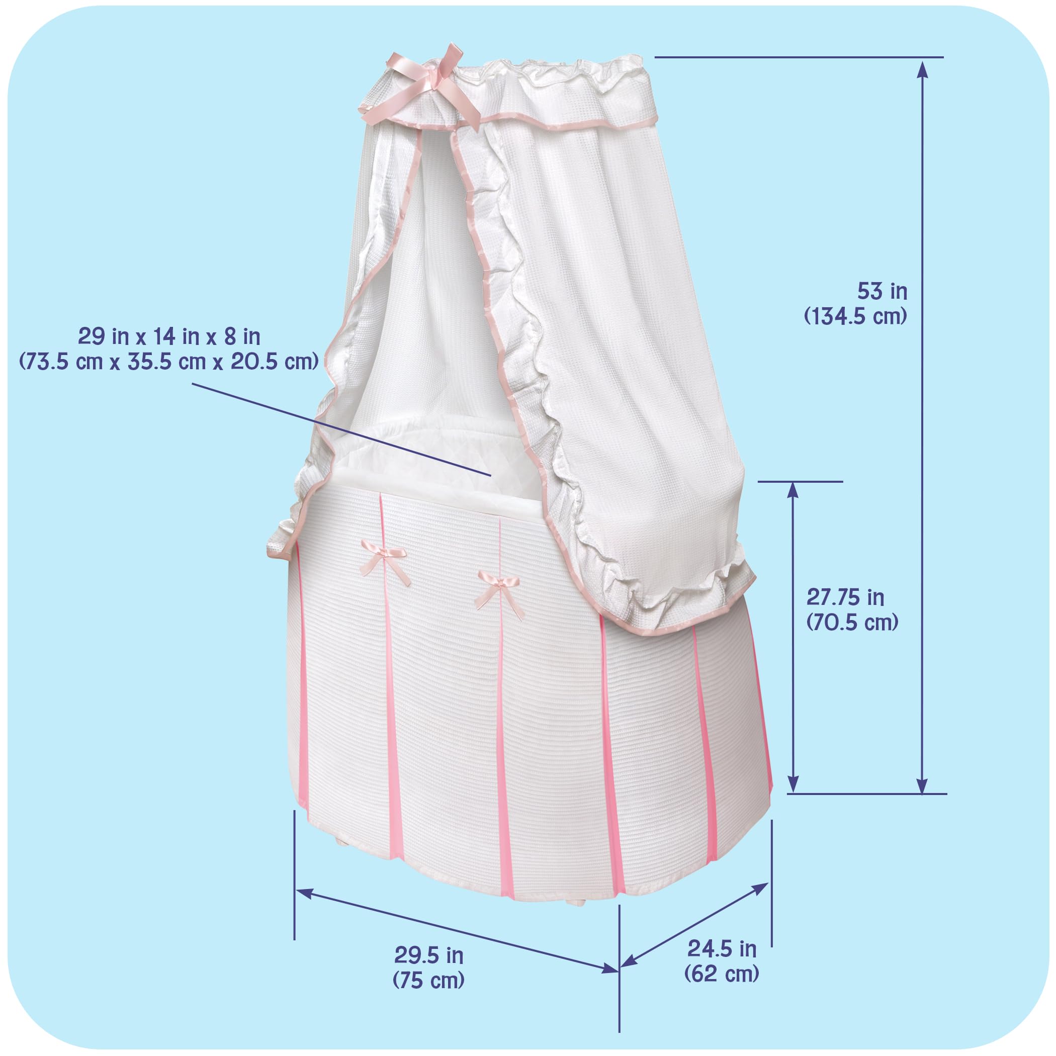 Canopy Bassinet with Rocking Cradle and Storage