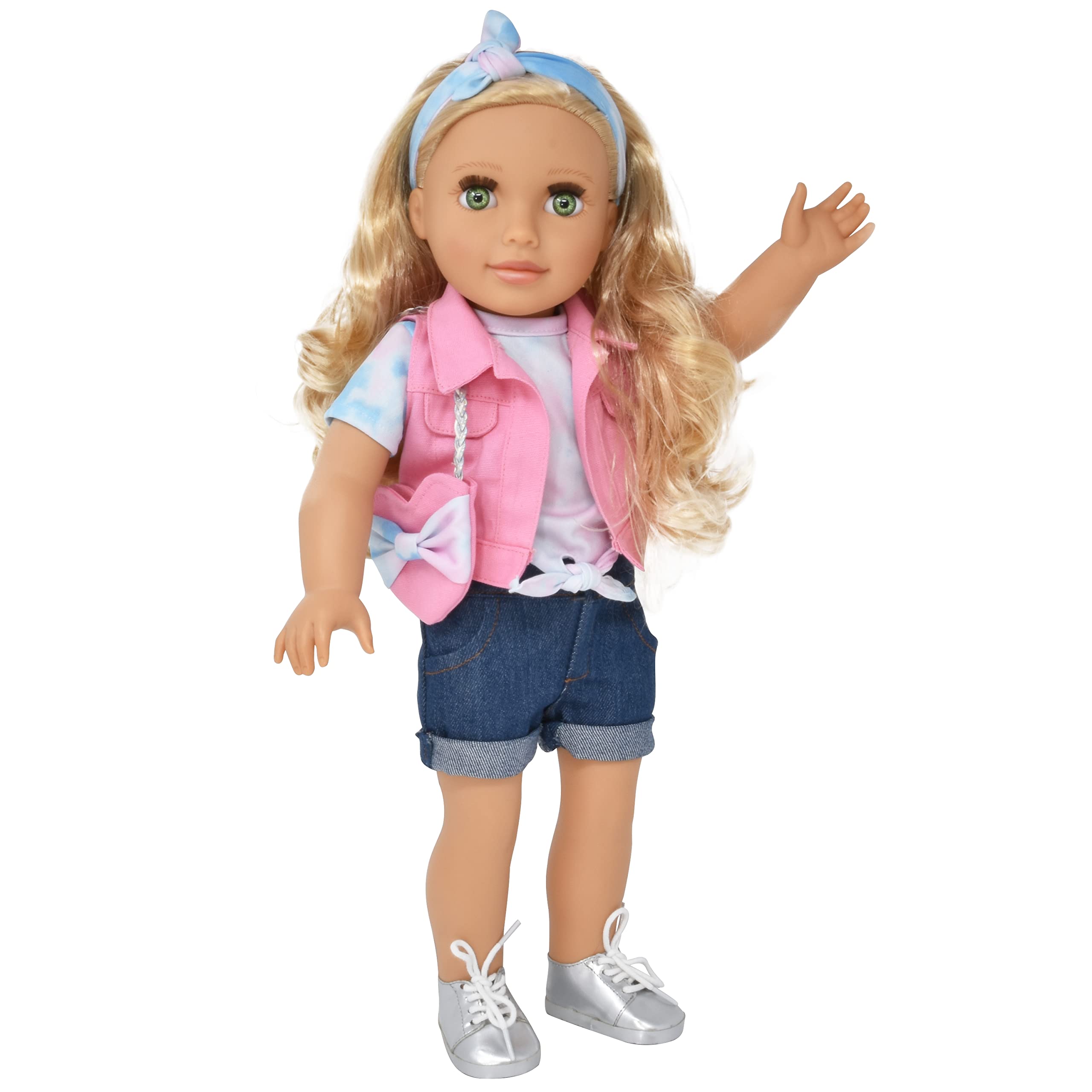 18 Inch Girl Doll, Fashion Doll with Fine Blond Hair for Styling Clothes Shoes