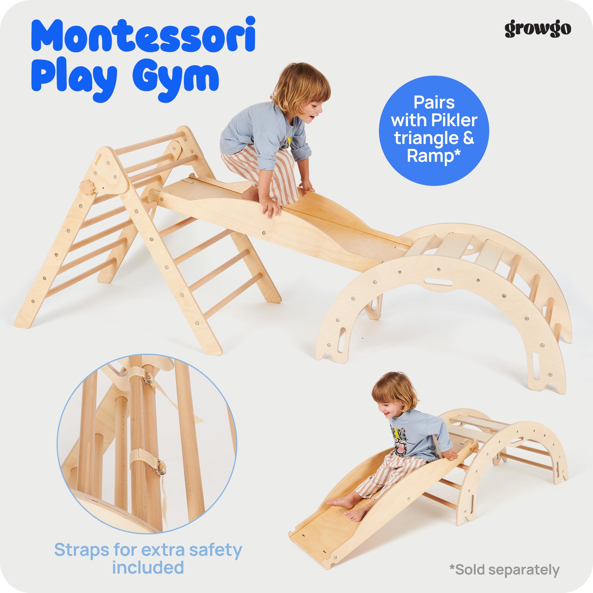 Climbing Arch for Toddlers - Montessori Rocker and Balance Board