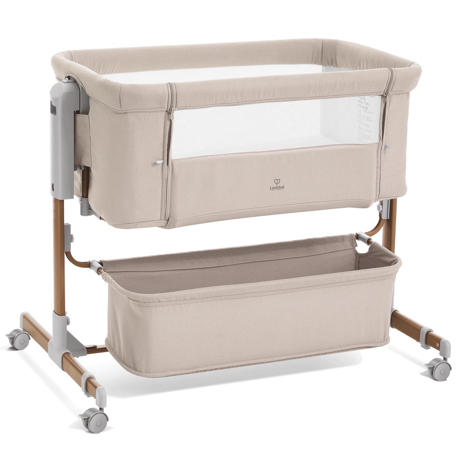 Adjustable Bedside Baby Bassinet with Rocking Feature