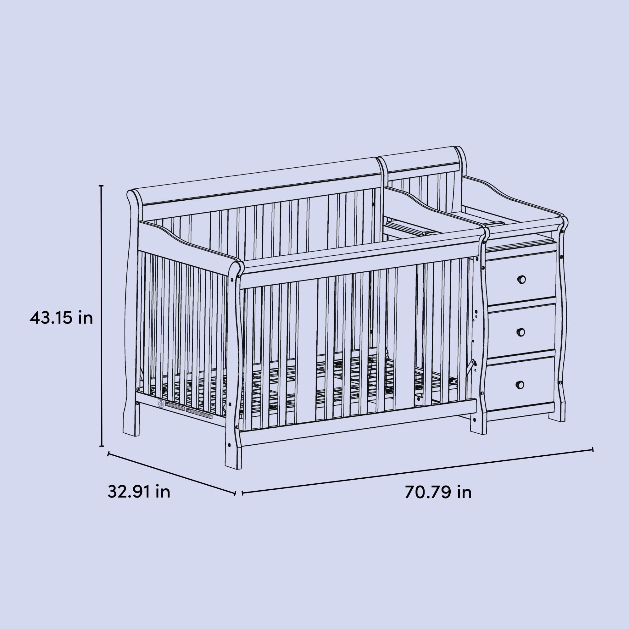 5-in-1 Convertible Crib with Changing Table