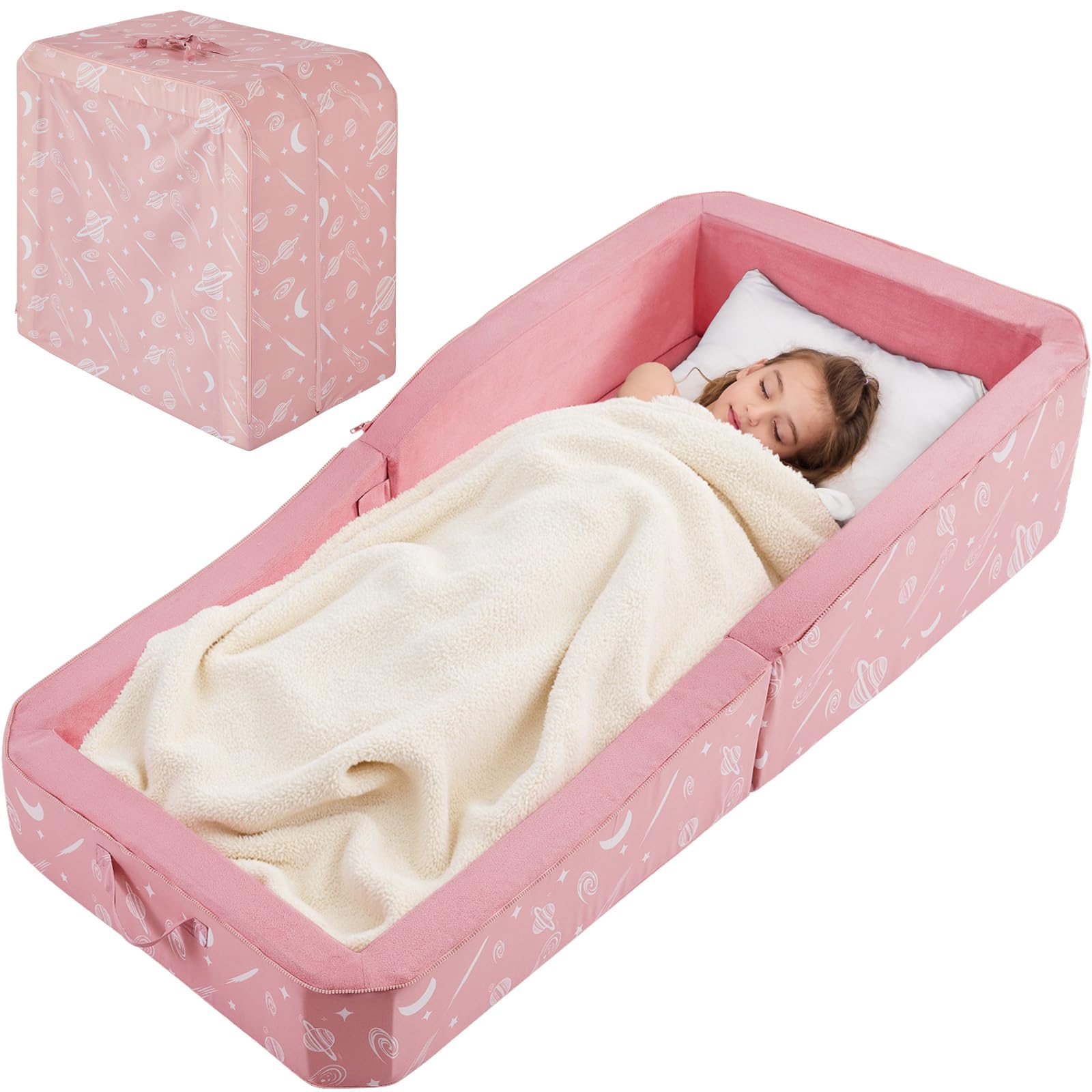 Toddler Floor Bed, Toddler Travel Bed, Foldable Portable Toddlers